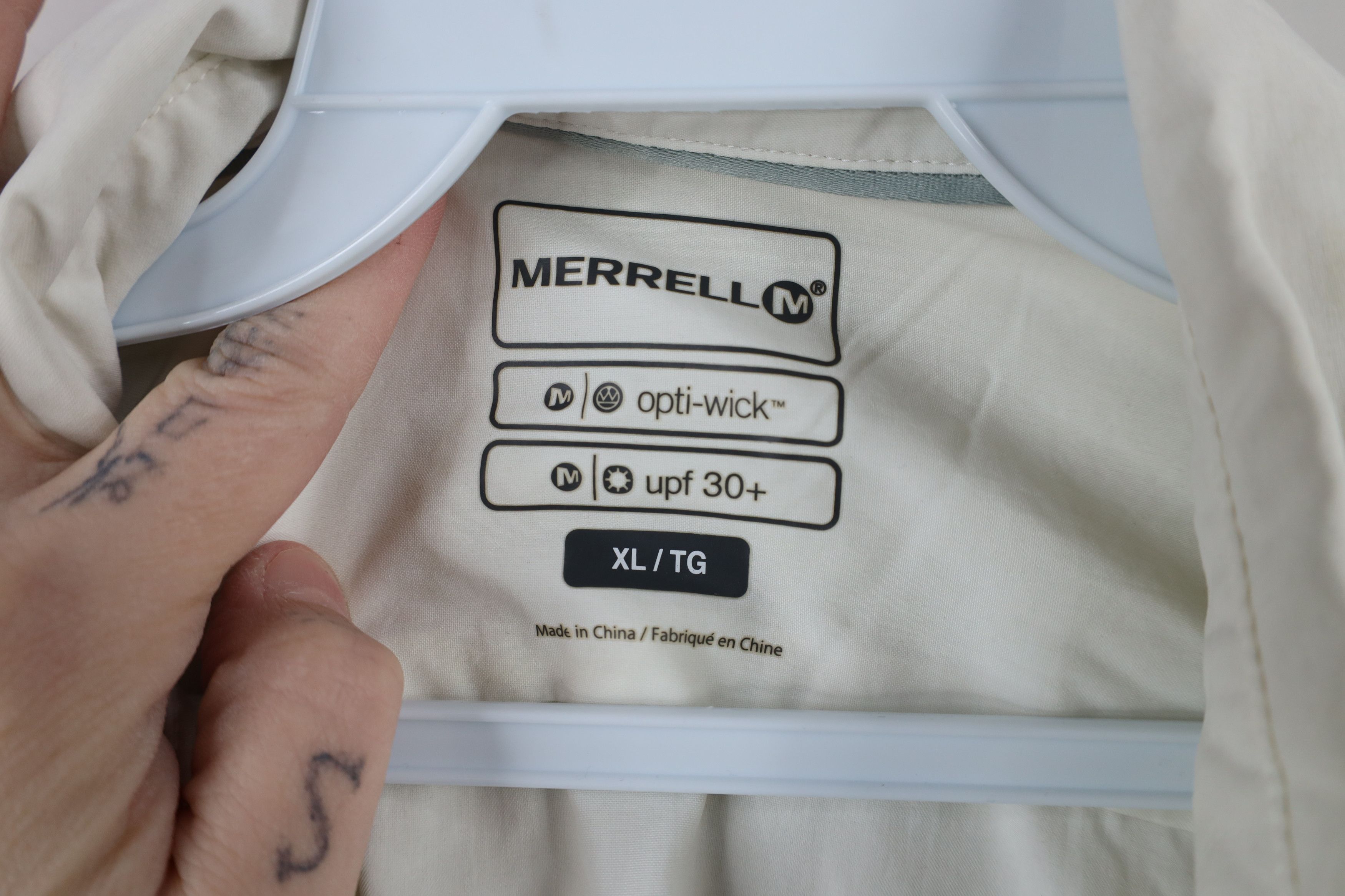 Merrell × Vintage Merrell Optiwick Collared Hiking Trail Button Shirt Lt Gray Size US XL / EU 56 / 4 - 10 Thumbnail