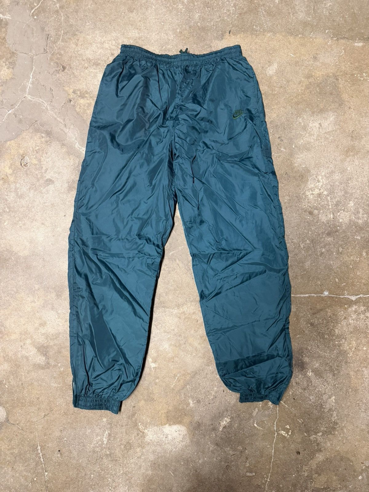 Nike Vintage Nike Teal Nylon Track Pants Size US 32 / EU 48 - 1 Thumbnail