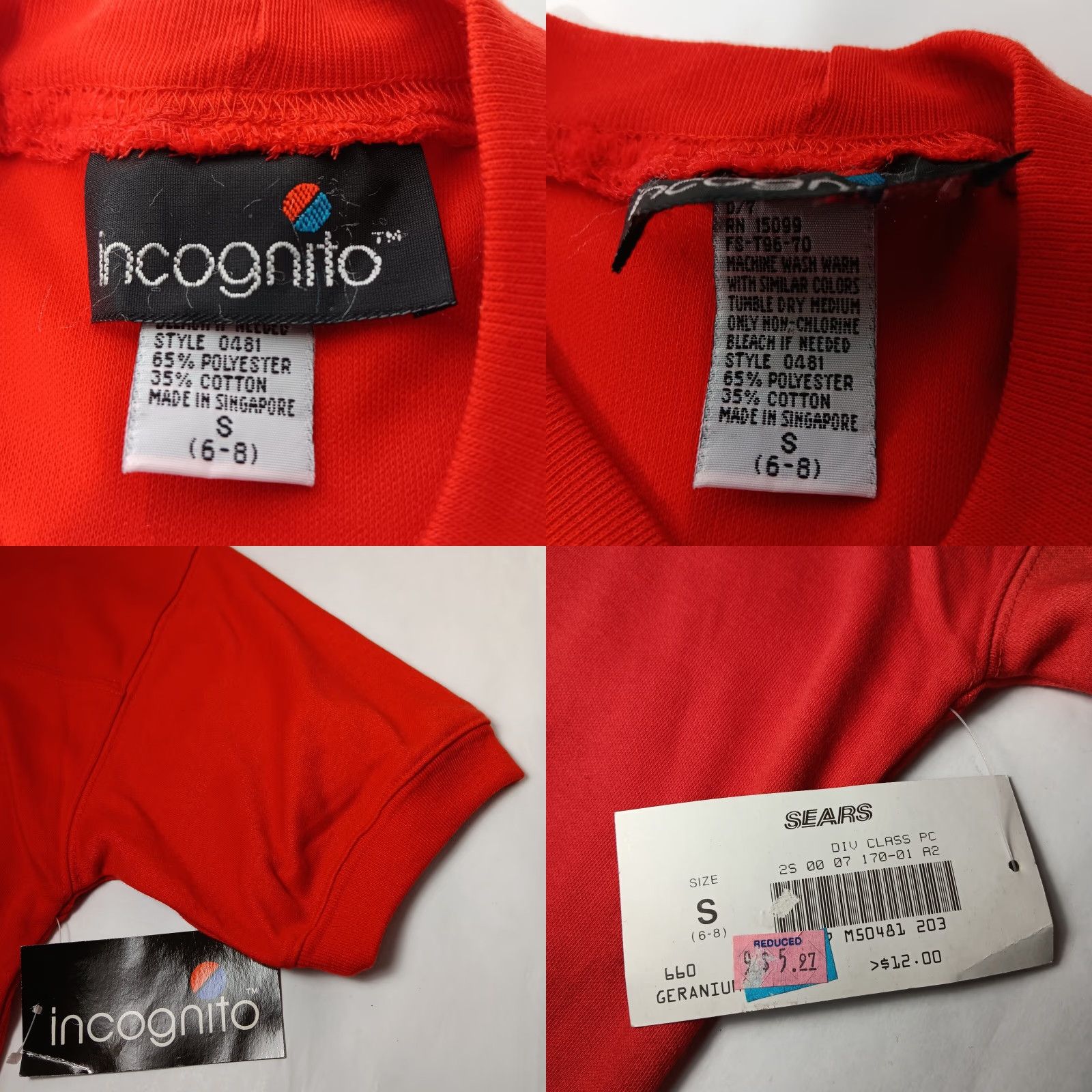 Vintage VINTAGE Incognito T Shirt Women S Short Sleeve Waistband Ringer Red NOS New WS22 Size S / US 4 / IT 40 - 8 Thumbnail