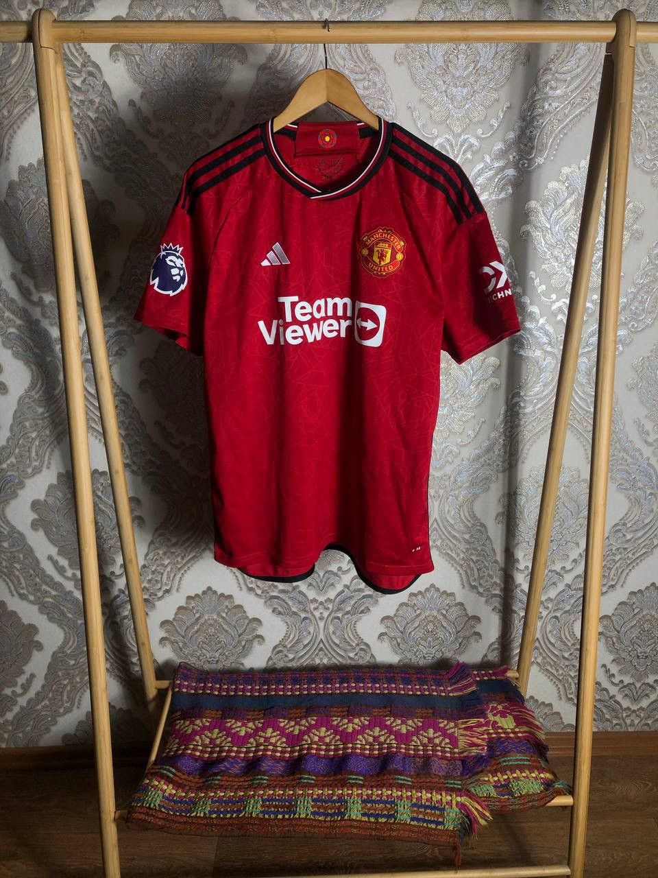 Vintage VERY RARE ADIDAS FC MANCHESTER UNITED ENGLAND SOCCER JERSEY Size US XXL / EU 58 / 5 - 1 Thumbnail