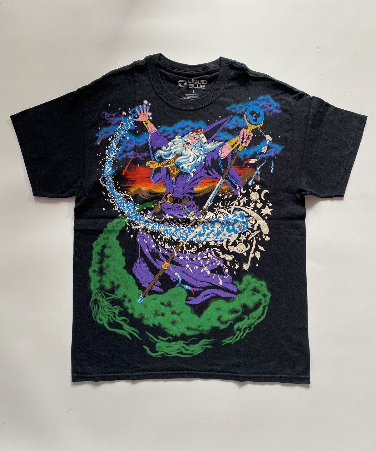 Liquid Blue Liquid Blue Wizard Black T-Shirt | Grailed