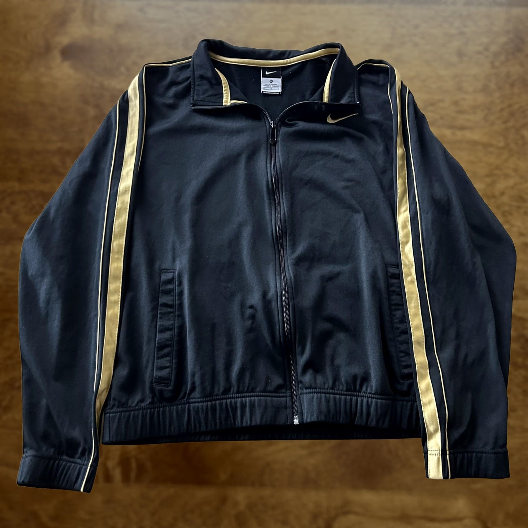 Nike Nike Track Jacket Mens M Black Gold Full Zip Striped Athletic Soccer Size US M / EU 48-50 / 2 - 1 Thumbnail