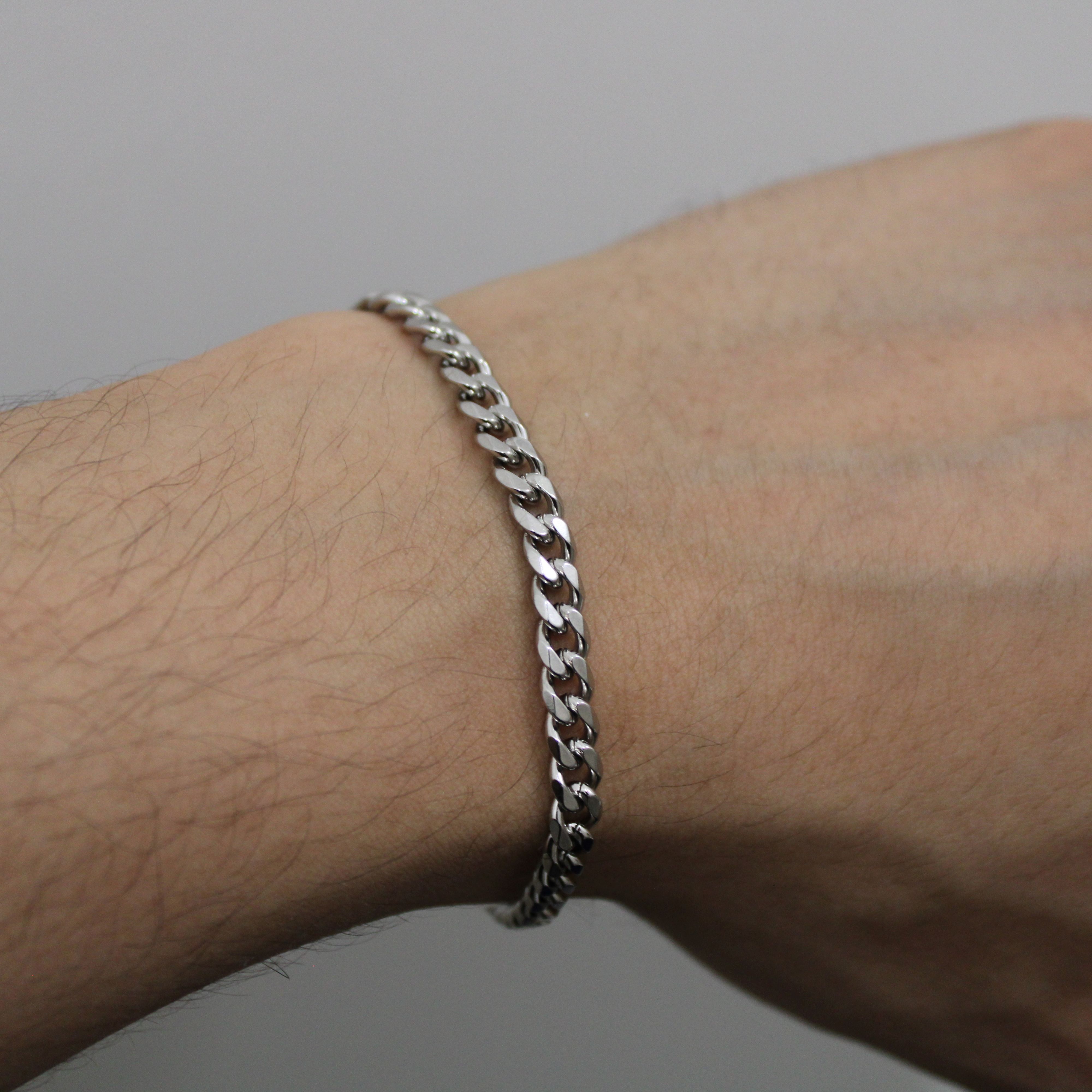 Jewelry Silver 5mm Cuban Link Bracelet 7 / 8 Inch Size ONE SIZE - 3 Thumbnail