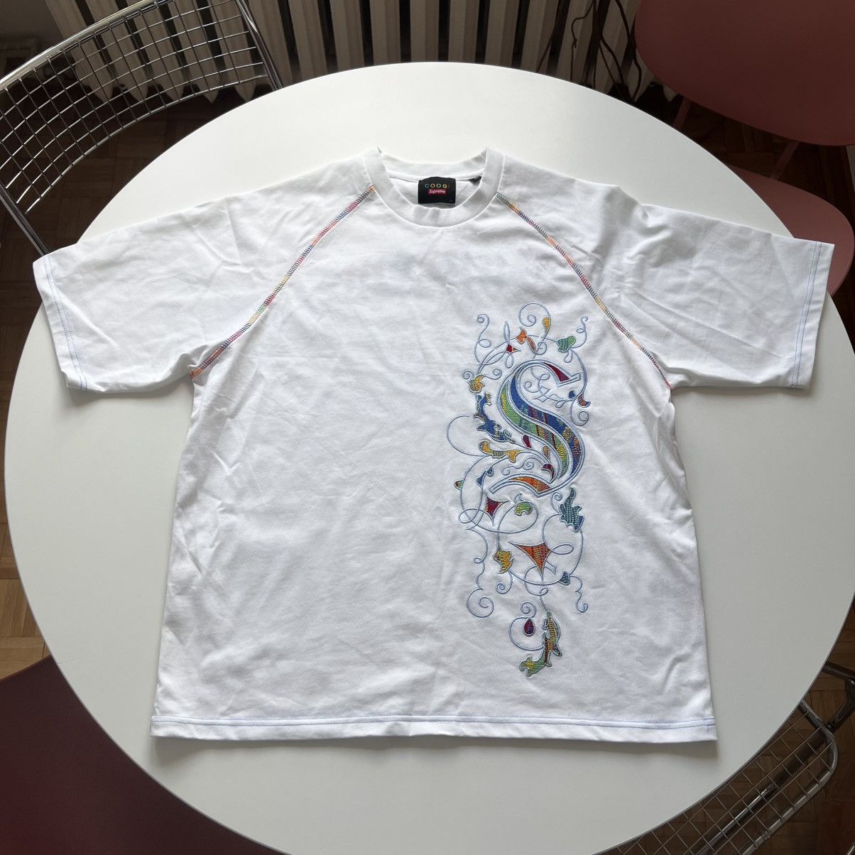 Coogi × Supreme Supreme Coogi Raglan S/S Top White M | Grailed