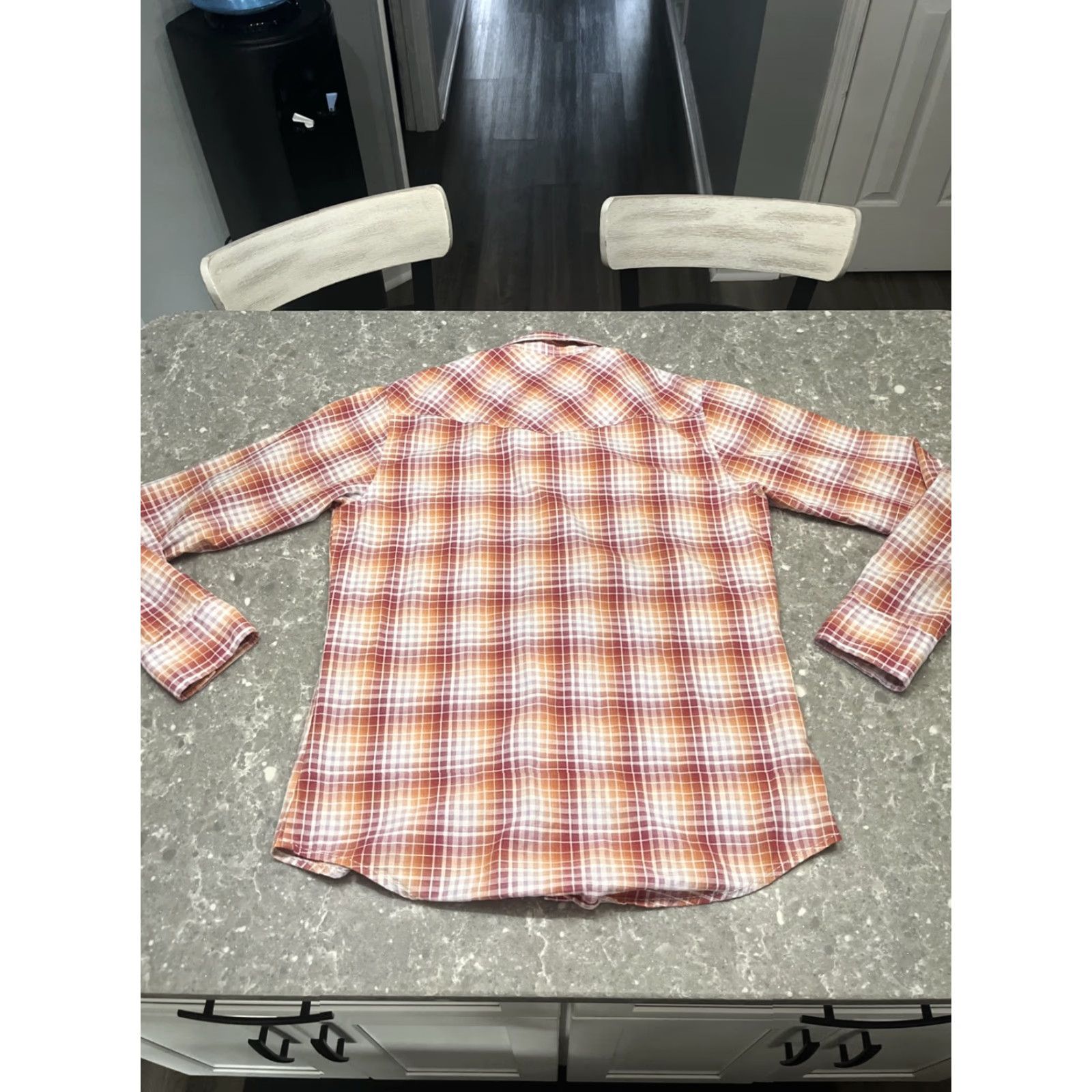 Wrangler Wrangler Shirt Mens Large Pearl Snap Western Cowboy Plaid Orange Red Button-Up Long Sleeve Casual Workwear Size US L / EU 52-54 / 3 - 7 Thumbnail