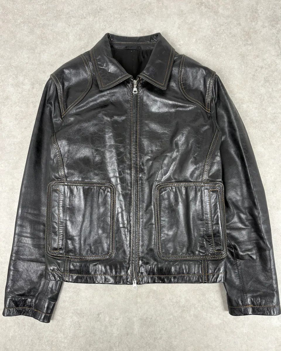 Daniele Alessandrini Daniele Alessandrini Black Eroded Leather Jacket Size US M / EU 48-50 / 2 - 1 Thumbnail
