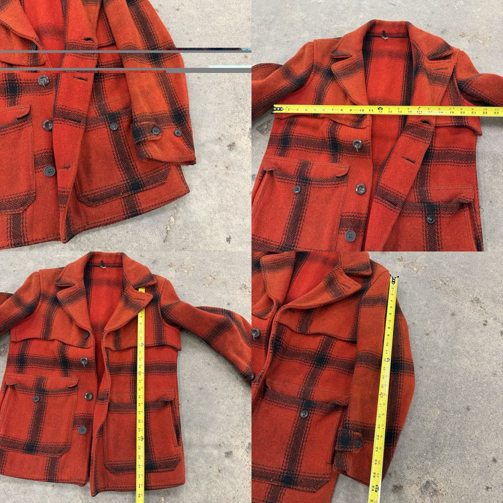 Sears VINTAGE Sears Hercules Plaid Wool Jacket Pants Set SZ Large Red Black Plaid Overcoat Men Fall Winter Wool Vintage 40s Size US 33 - 8 Thumbnail