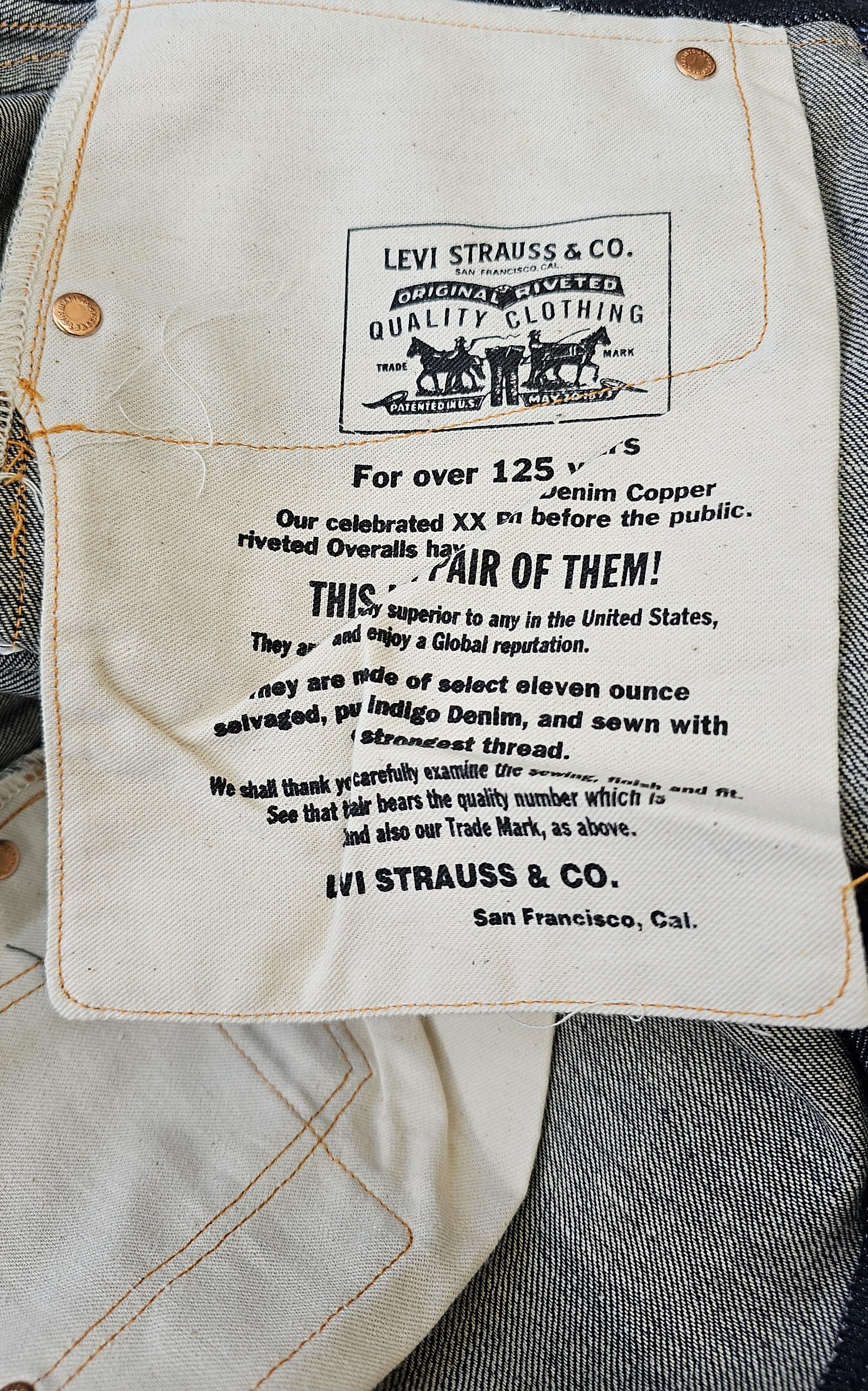 Levi's Rare LEVI'S 125 L.V.C. 555 Valencia Street model 1873 rigid Size US 34 / EU 50 - 4 Thumbnail