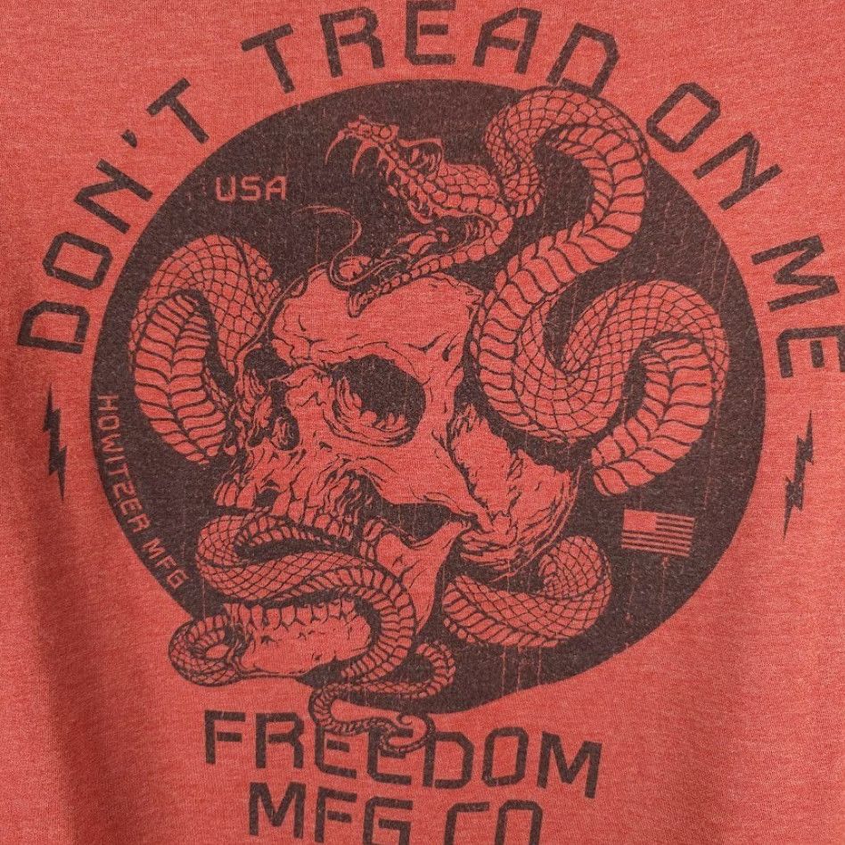 Vintage Howitzer T Shirt Mens XL Orange Dont Tread On Me Skull Snake Freedom MFG Co Size US XL / EU 56 / 4 - 5 Thumbnail