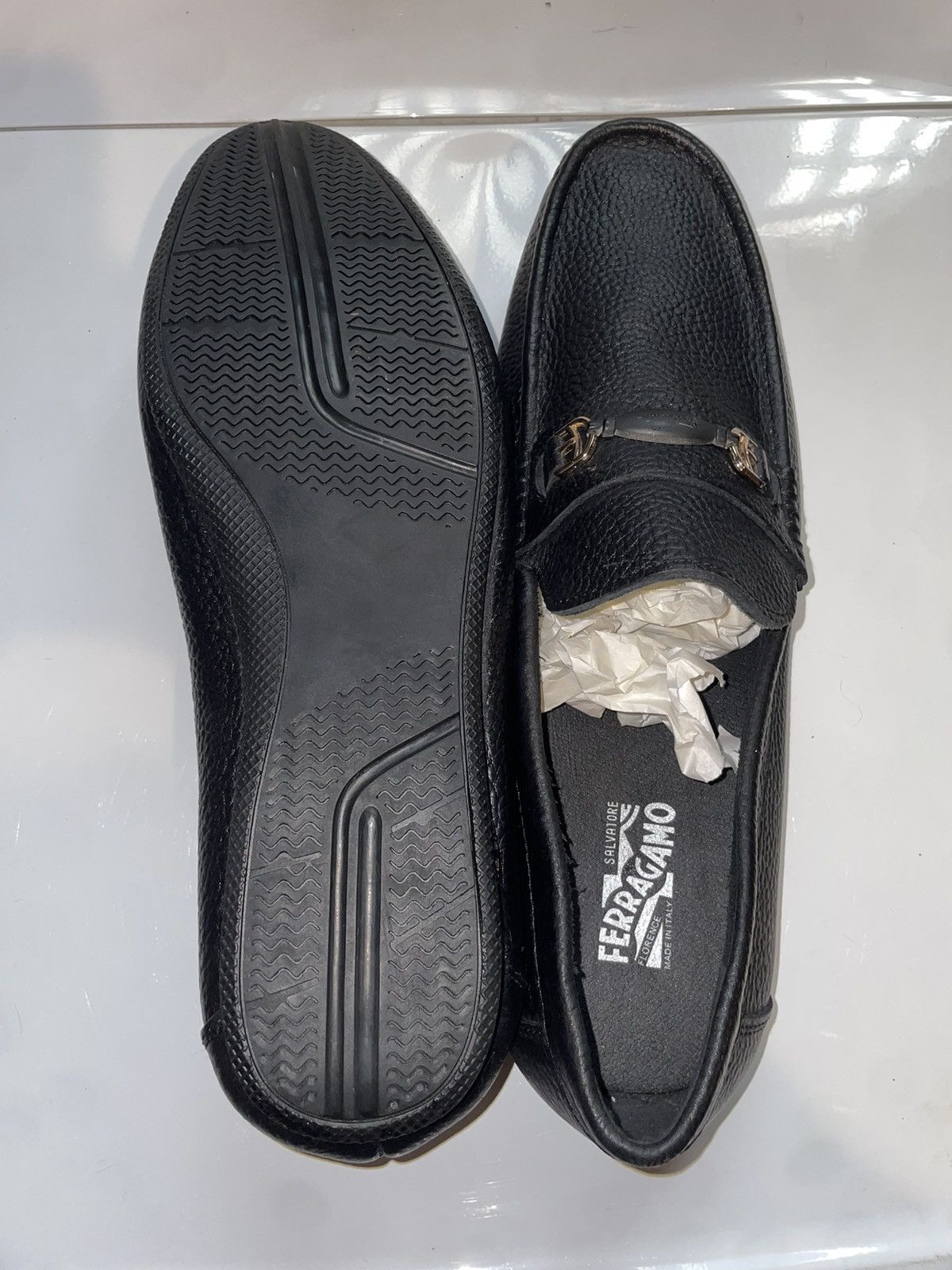 Salvatore Ferragamo Salvatore Ferragamo Black Leather Slip On (14) Size US 14 / EU 47 - 3 Thumbnail