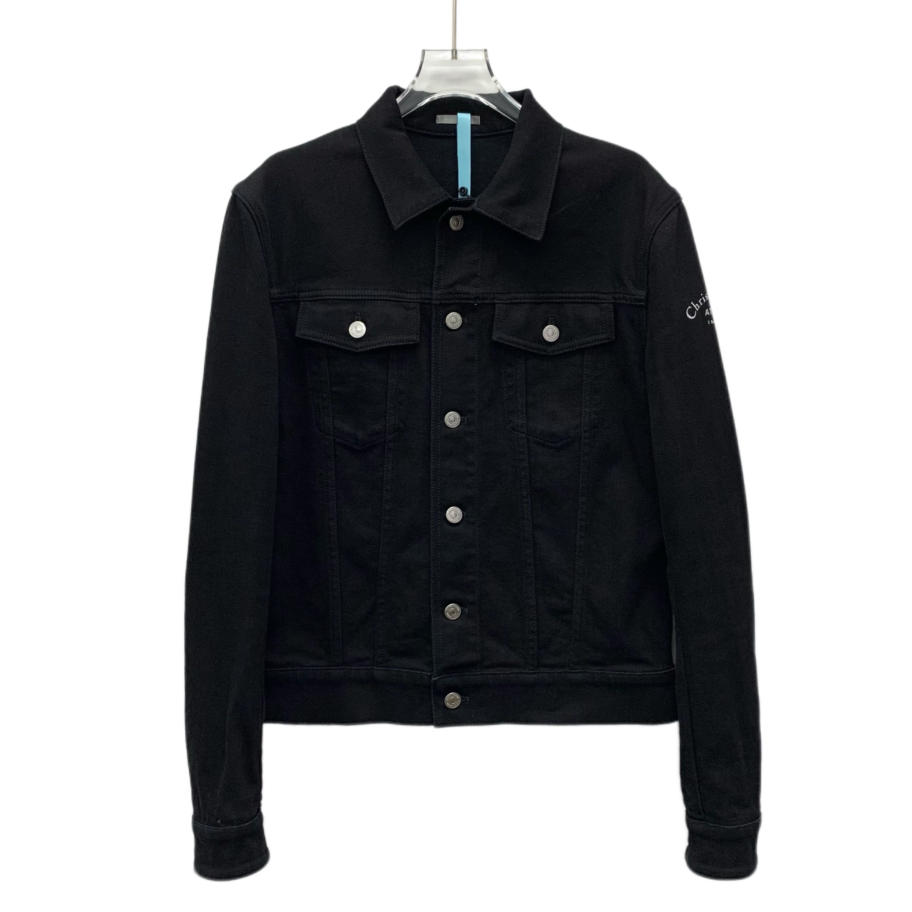 Dior Christian Dior Black Logo Print Cotton Denim Jacket (Size M) Size XL / US 12-14 / IT 48-50 - 1 Thumbnail