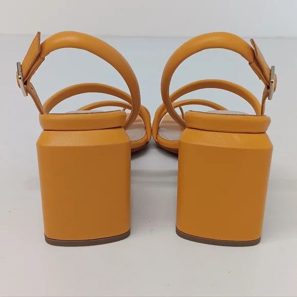 Lafayette 148 LAFAYETTE 148 Yellow Calfskin Leather Heeled City Sandals 38 Size US 8 / IT 38 - 11 Thumbnail