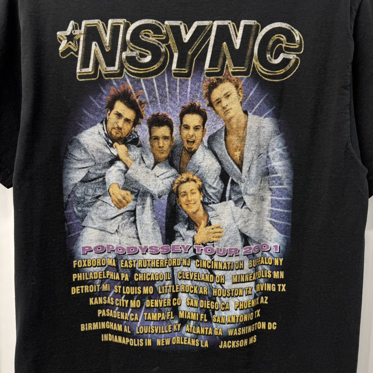 Band Tees × Vintage RARE Vintage Y2K NSYNC Faded Black Concert Tour Tee Size US M / EU 48-50 / 2 - 12 Thumbnail
