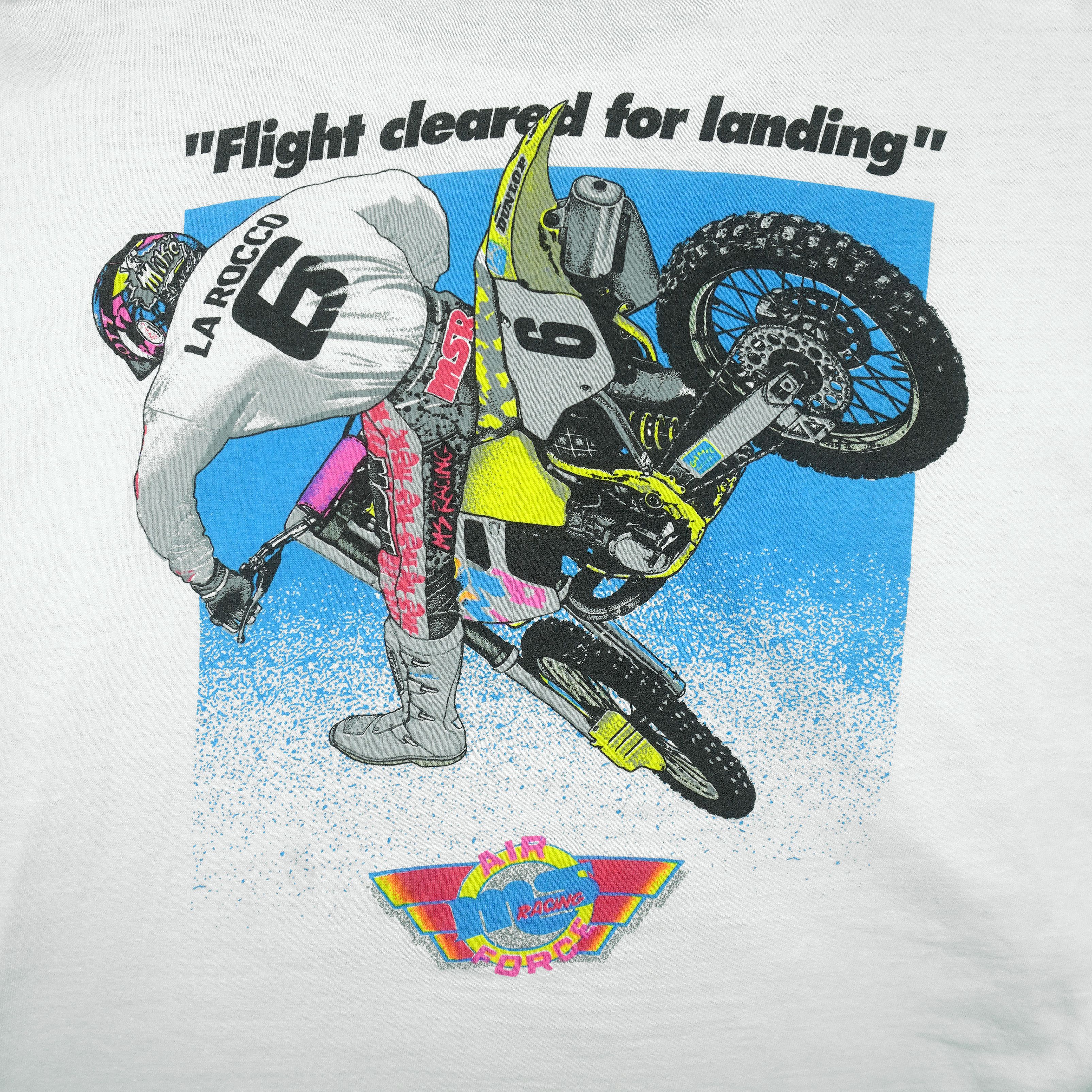 Vintage Air Force Motocross Flight Cleared for Landing T-Shirt 1990s Size US XL / EU 56 / 4 - 5 Thumbnail