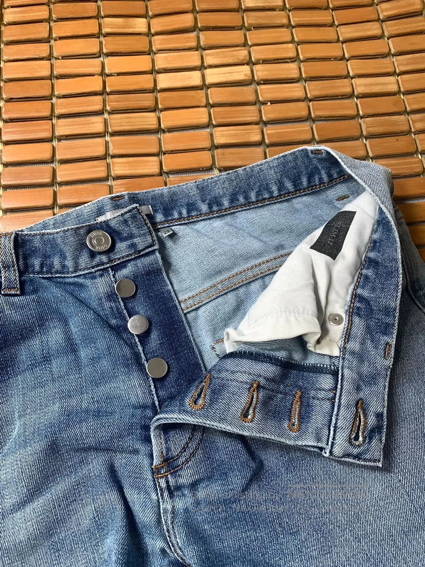 Dior Dior Leather Patch Jeans. Size 29" - 5 Thumbnail