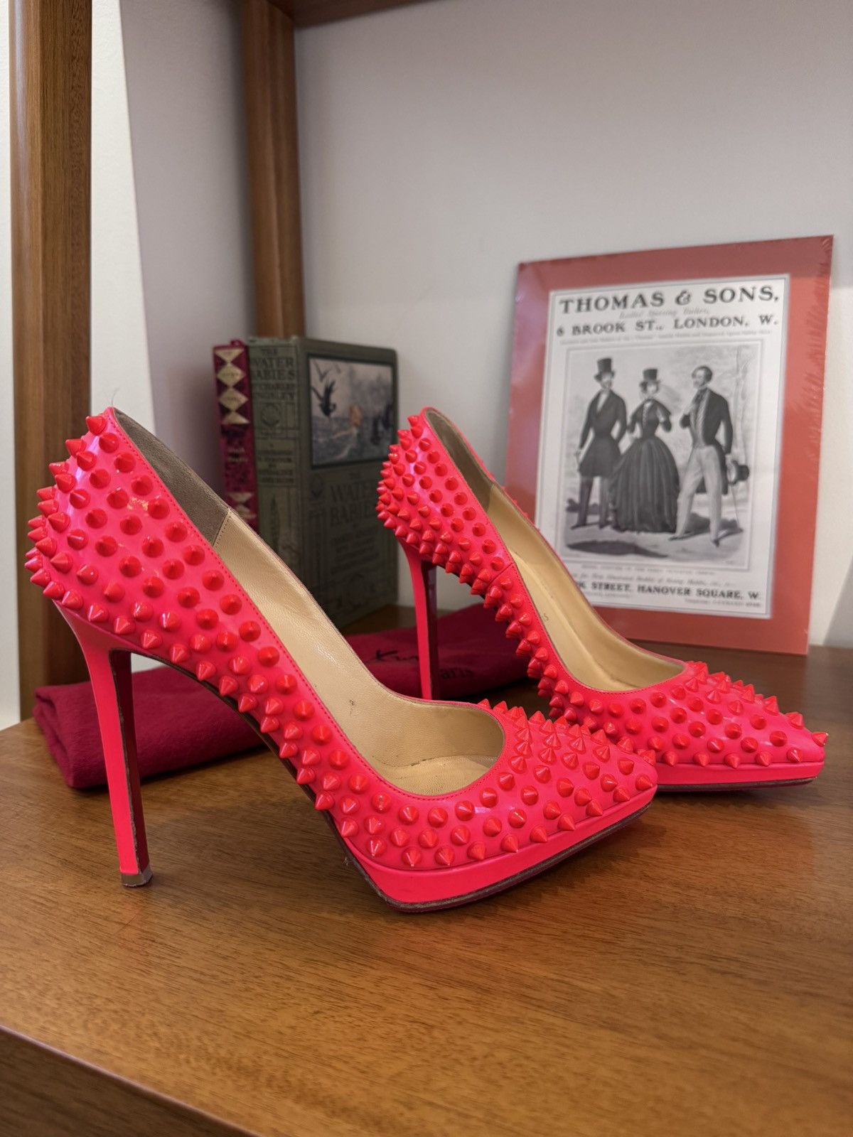 Christian Louboutin Christian Louboutin Coral Fifi Spiked Pumps Size US 7 / IT 37 - 1 Thumbnail