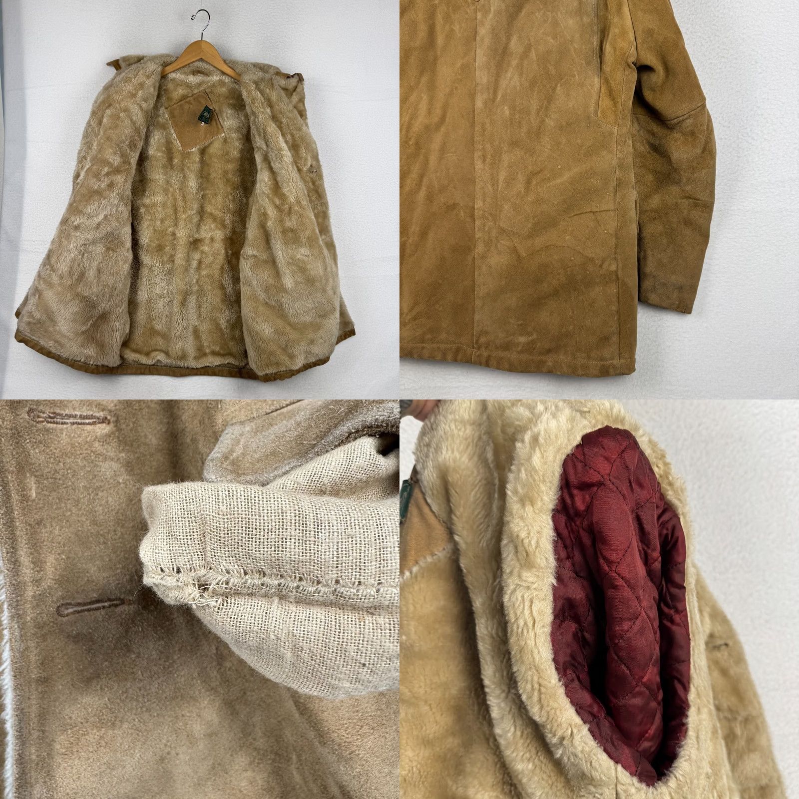 Urban Outfitters VINTAGE Outfitters Suede Rancher Western Coat Faux Fur Lined 1970s Mens L Brown Size US L / EU 52-54 / 3 - 8 Thumbnail