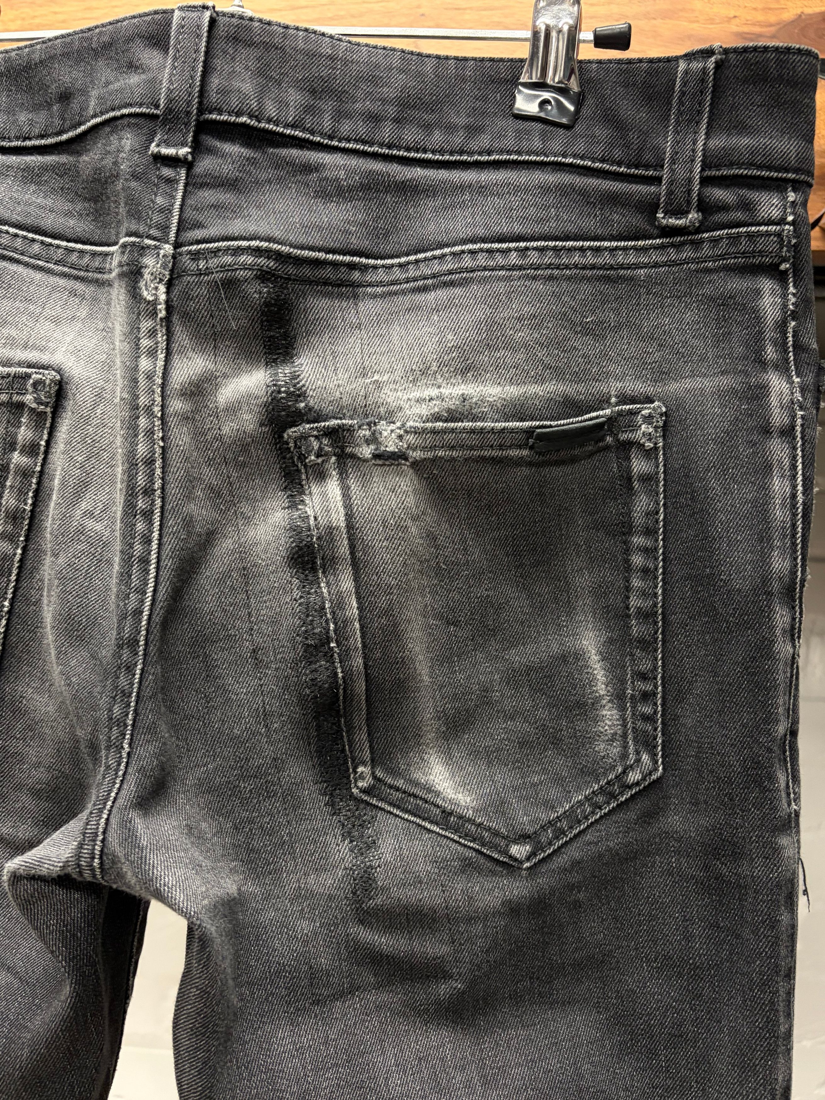 Saint Laurent Paris Saint Laurent ‘D03’ Washed Black Repaired Black Skinny Jeans Size US 30 / EU 46 - 5 Thumbnail
