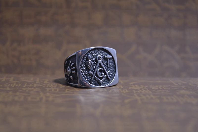 Jewelry Freemasonry Jewelry Rings Open Size Chrome Ring (Size 7-13) Size ONE SIZE - 3 Thumbnail