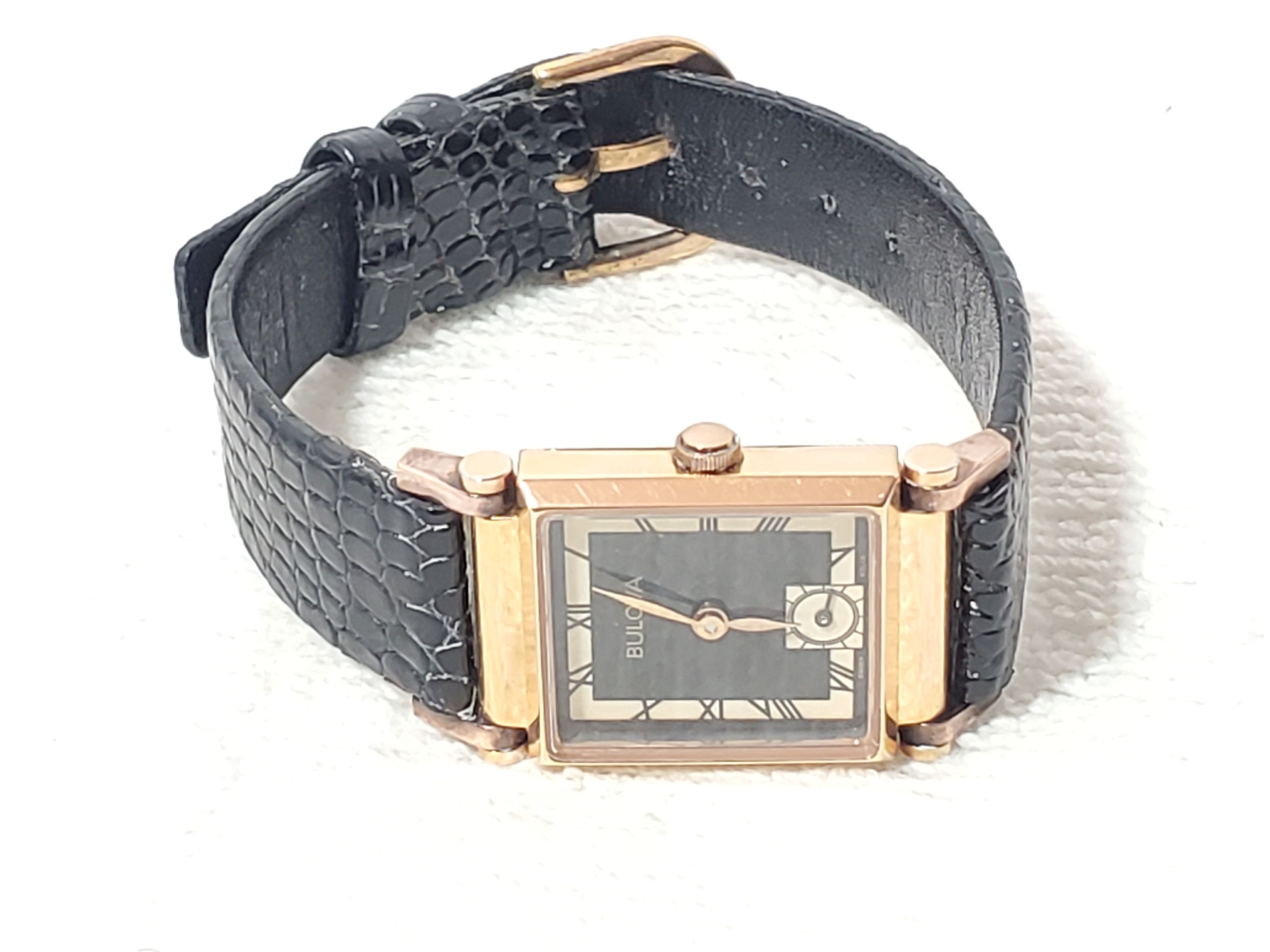 Bulova Vintage Bulova Womens Tank Watch 15 Jewels Roman Numerals Size ONE SIZE - 4 Thumbnail