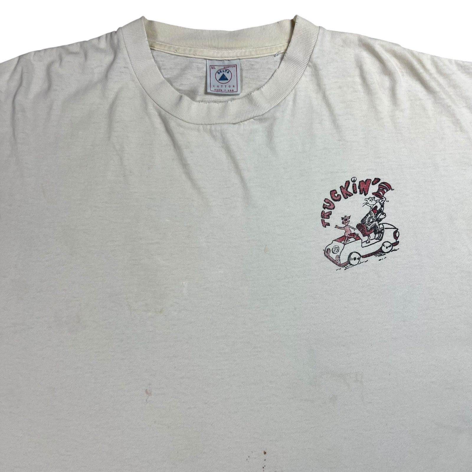 Vintage Vintage 90s Grateful Dead Truckin’ Dr. Seuss faded band tee Size US XL / EU 56 / 4 - 7 Thumbnail