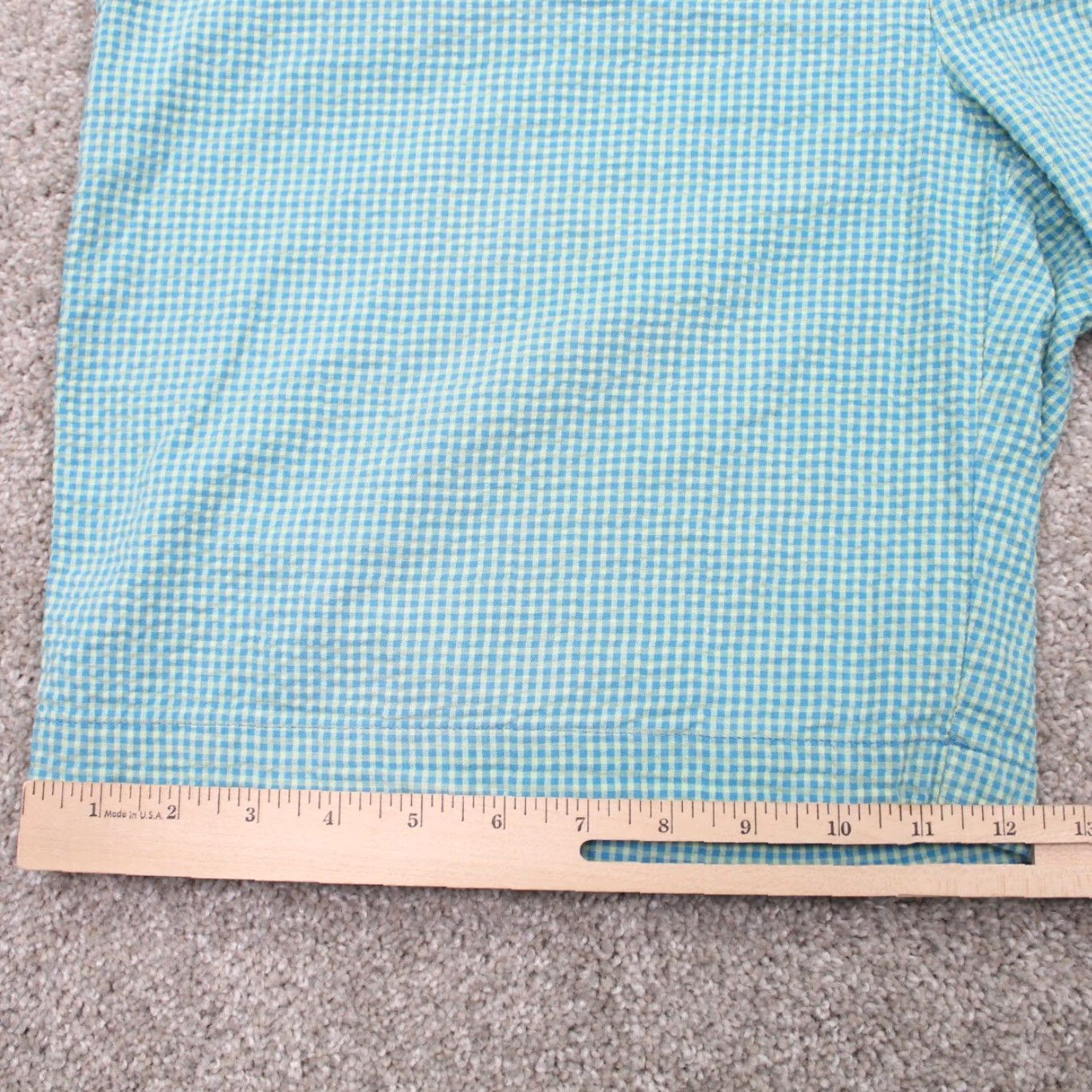Peter Millar Peter Millar Chino Shorts Mens 38 Green Plaid Seersucker Flat Front Stretch Chino Shorts Size US 38 / EU 54 - 6 Thumbnail