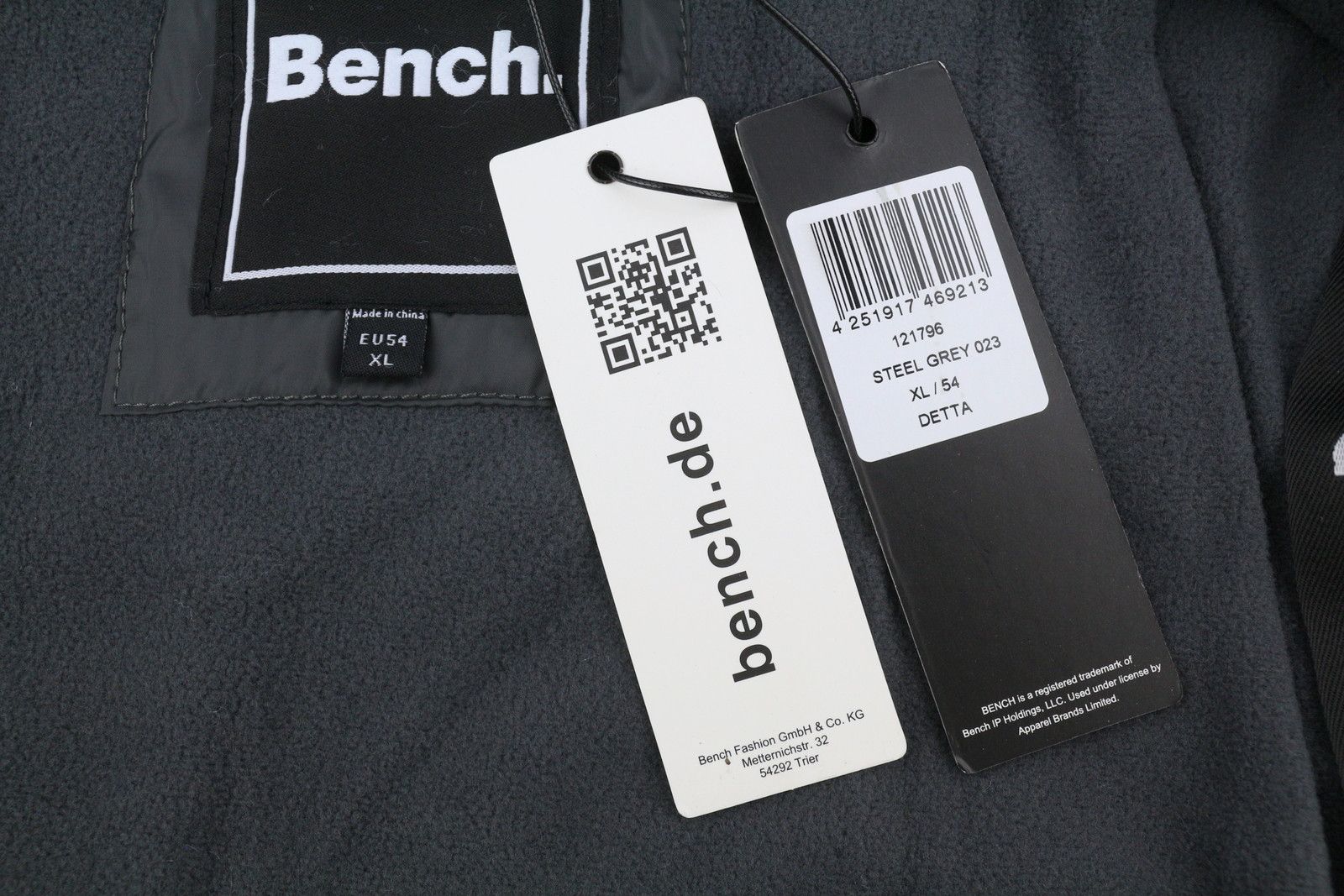 Bench DETTA XL Grey Quilted Removable Hood Sherpa 88053 Size US XL / EU 56 / 4 - 10 Thumbnail