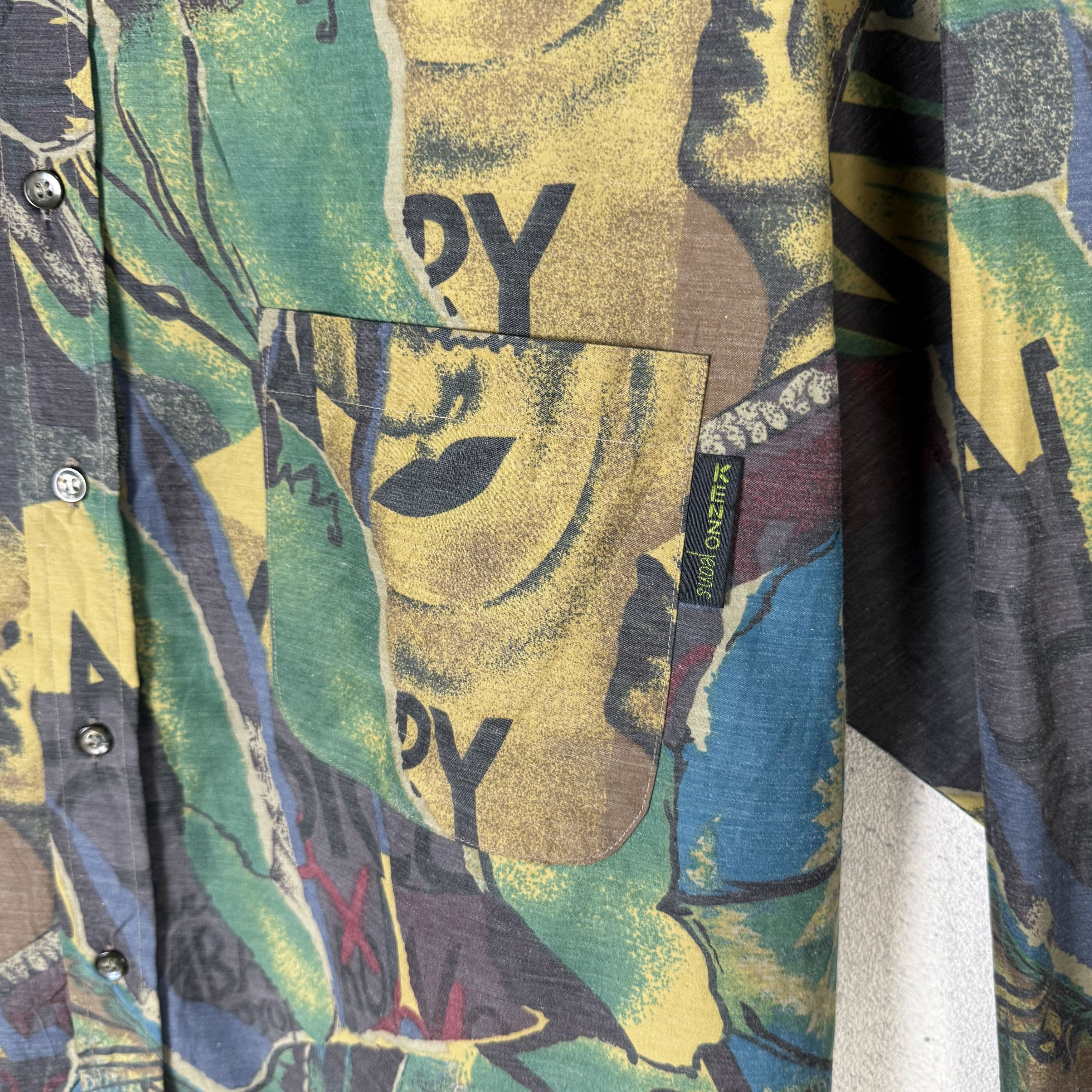 Kenzo Vintage 90s Kenzo Abstract Pattern Shirt Size US M / EU 48-50 / 2 - 5 Thumbnail