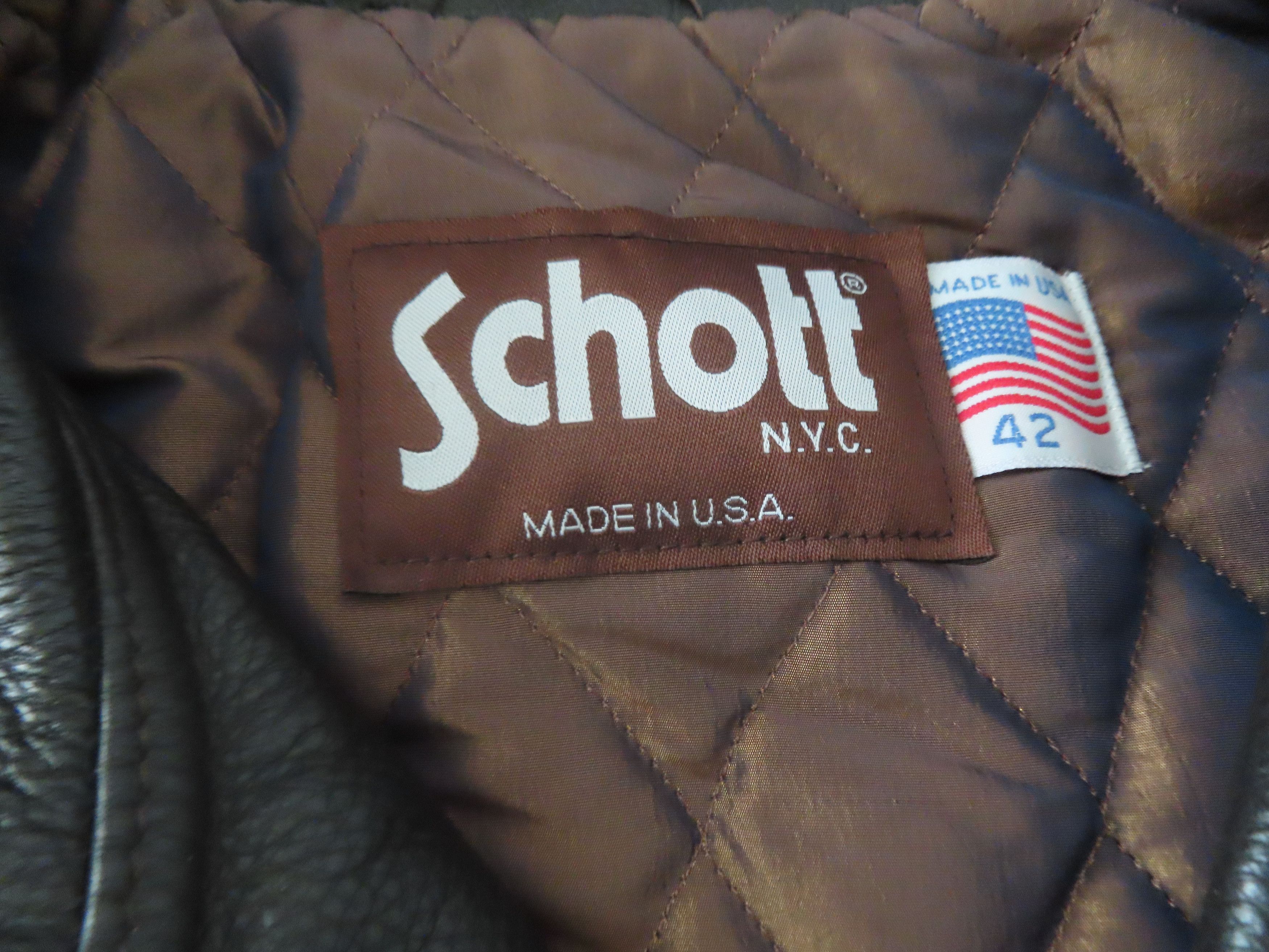 Schott × Vintage Vintage Schott NYC 523 Brown Leather Car Coat Size US L / EU 52-54 / 3 - 7 Thumbnail