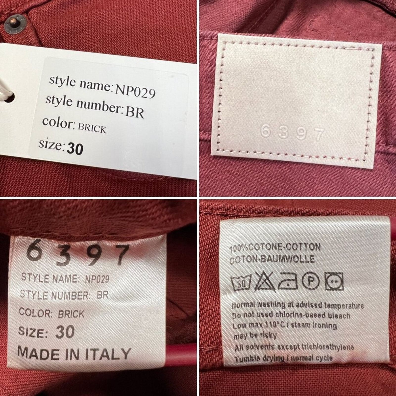 6397 6397 Shorty Jeans Brick Red Size 30 NWT ITALY Size 30" / US 8 / IT 44 - 3 Thumbnail