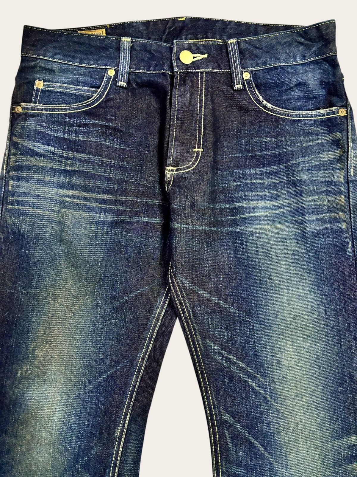 Tornado Mart Rare Lee Sanforized Gold Tag Faded Flared Jeans Size US 33 - 5 Thumbnail
