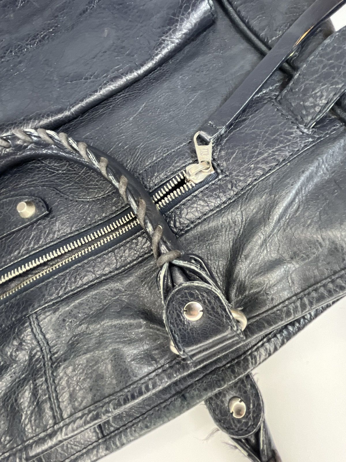 Balenciaga Balenciaga SS12 Archive Cube Leather Tote Black/Dark Navy Size ONE SIZE - 10 Thumbnail