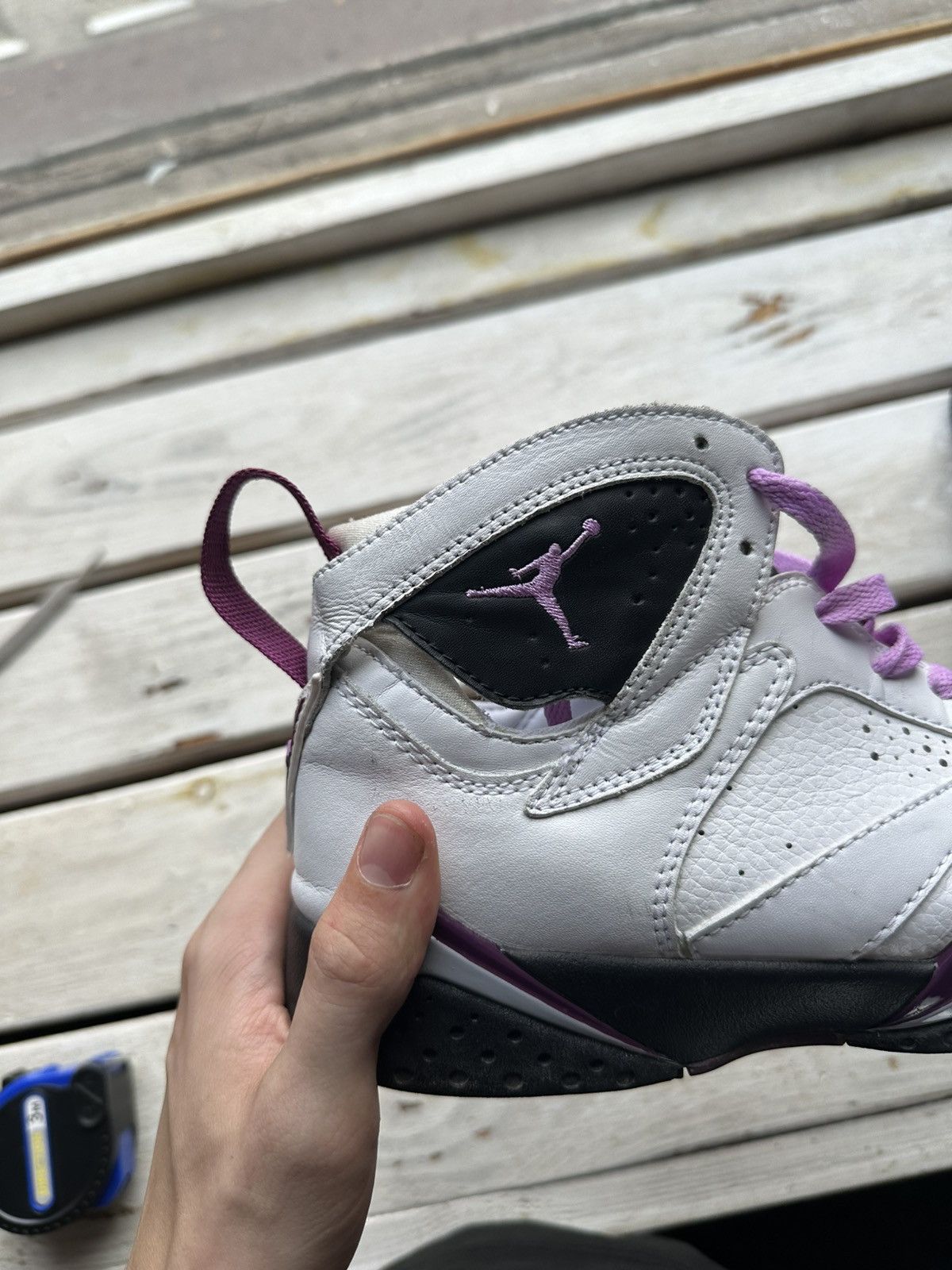 Nike 🚨NIKE AIR JORDAN 7 WHITE PURPLE WITH LOGO SHOES Size US 7 / EU 40 - 7 Thumbnail