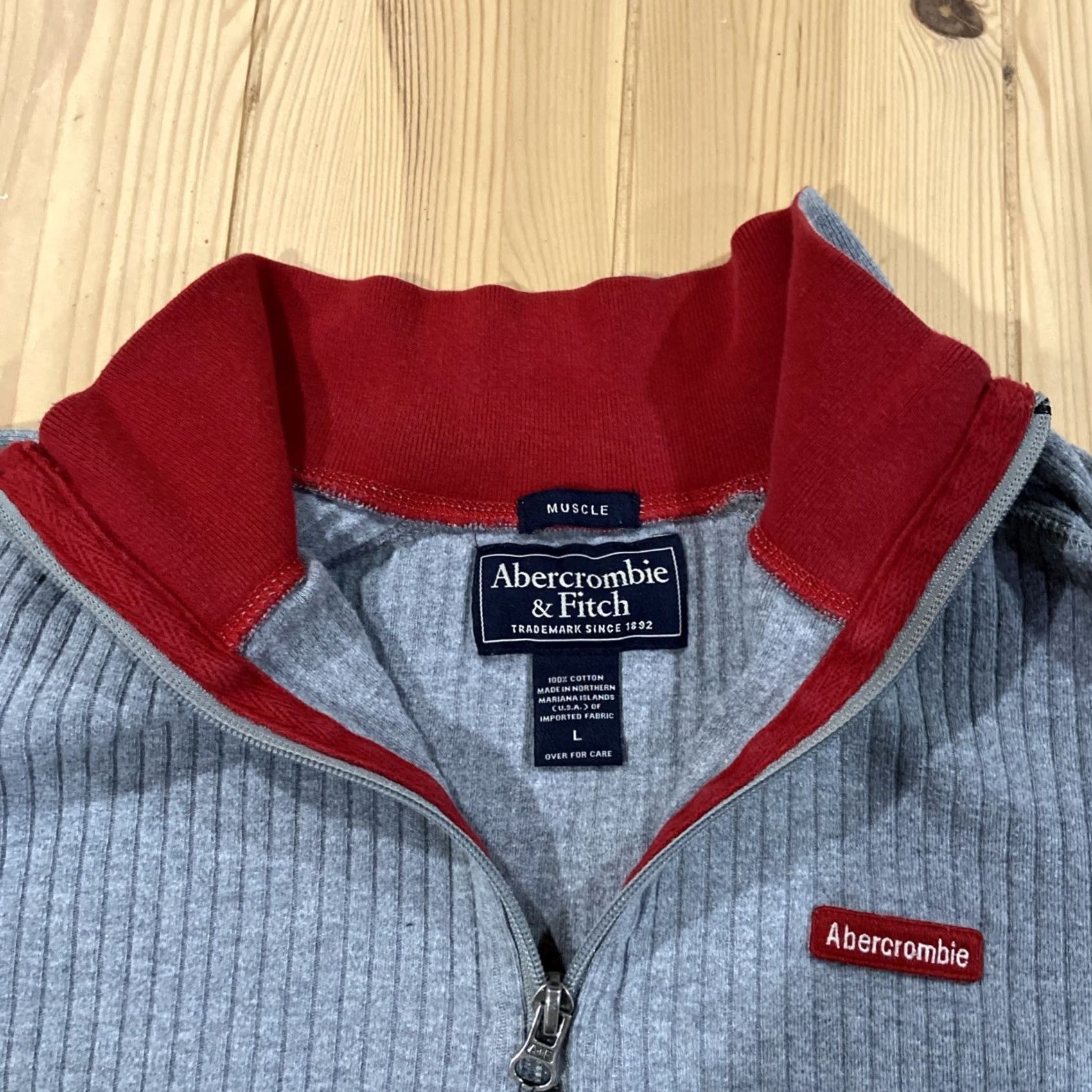 Abercrombie & Fitch VINTAGE Abercrombie & Fitch Jacket Mens L Fleece Box Logo Pullover Quarter Zip Overcoat Size US L / EU 52-54 / 3 - 5 Thumbnail