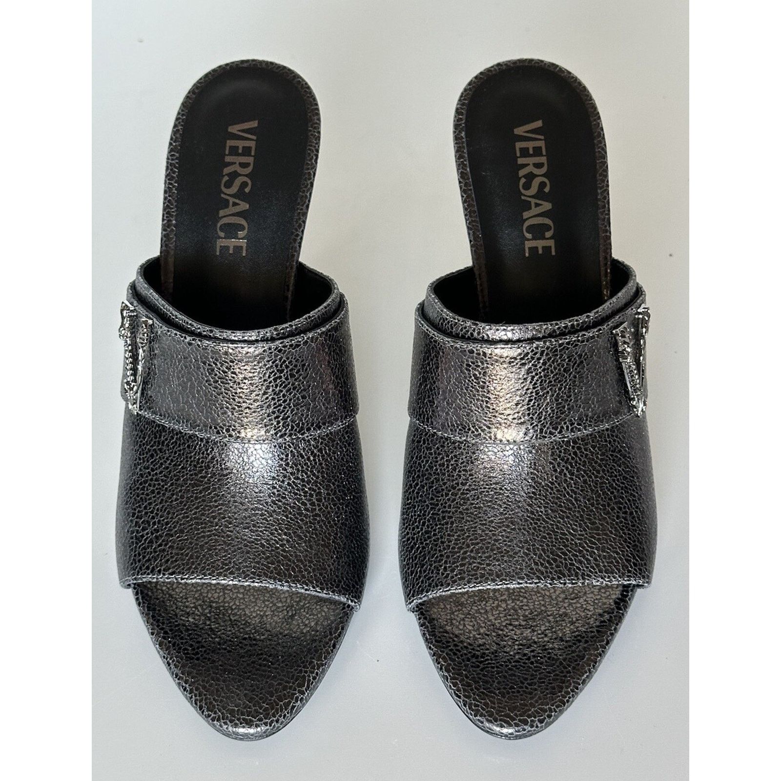 Versace NIB $990 Versace Virtus Leather Black Sandals 11 US 1011901 Size US 11 / IT 41 - 2 Thumbnail