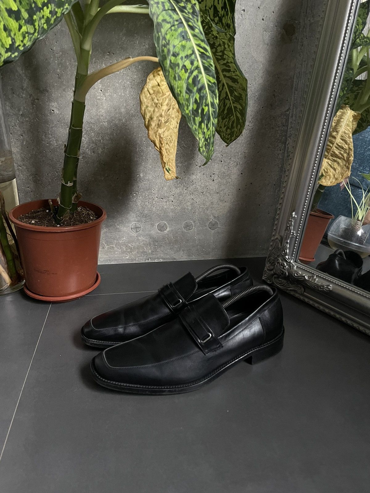 image of Ermenegildo Zegna Black Leather Loafers, Men's (Size 8)