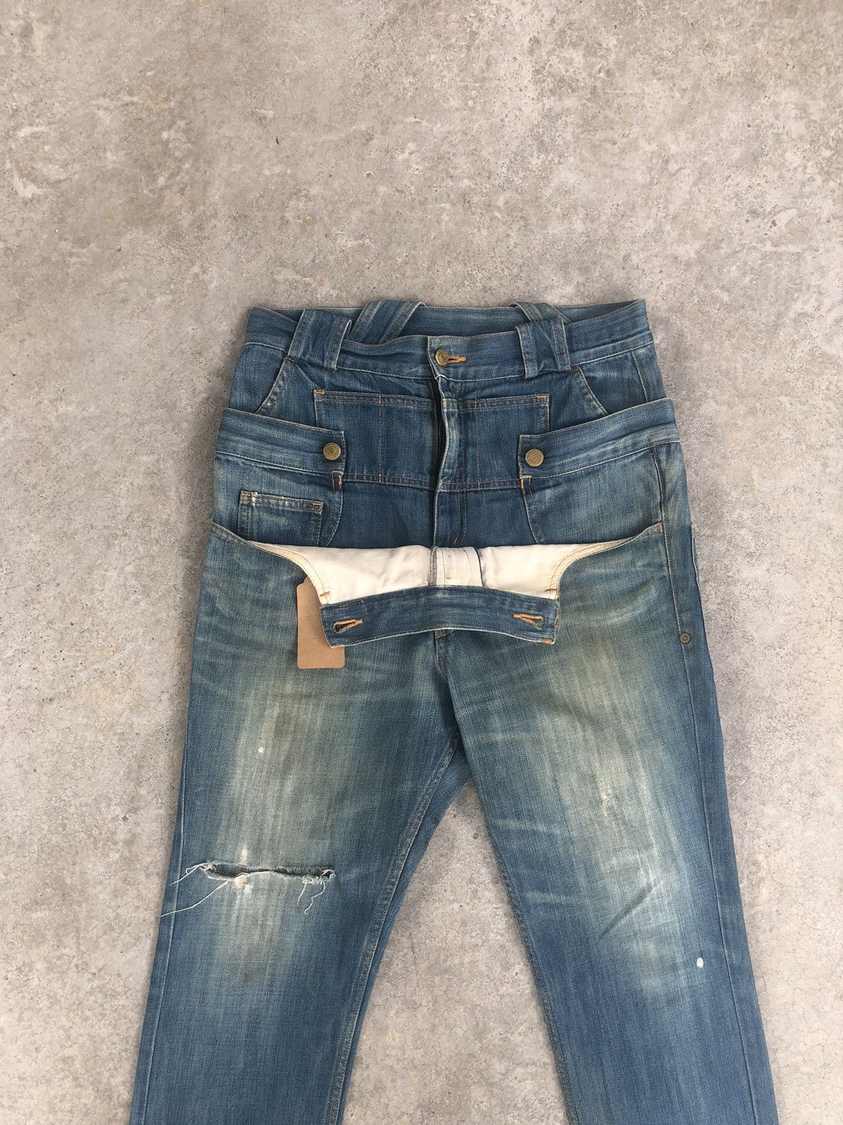 Issey Miyake Japanese Mercibeaucoup Double Waist Distressed Issey Miyake Size US 31 - 3 Thumbnail