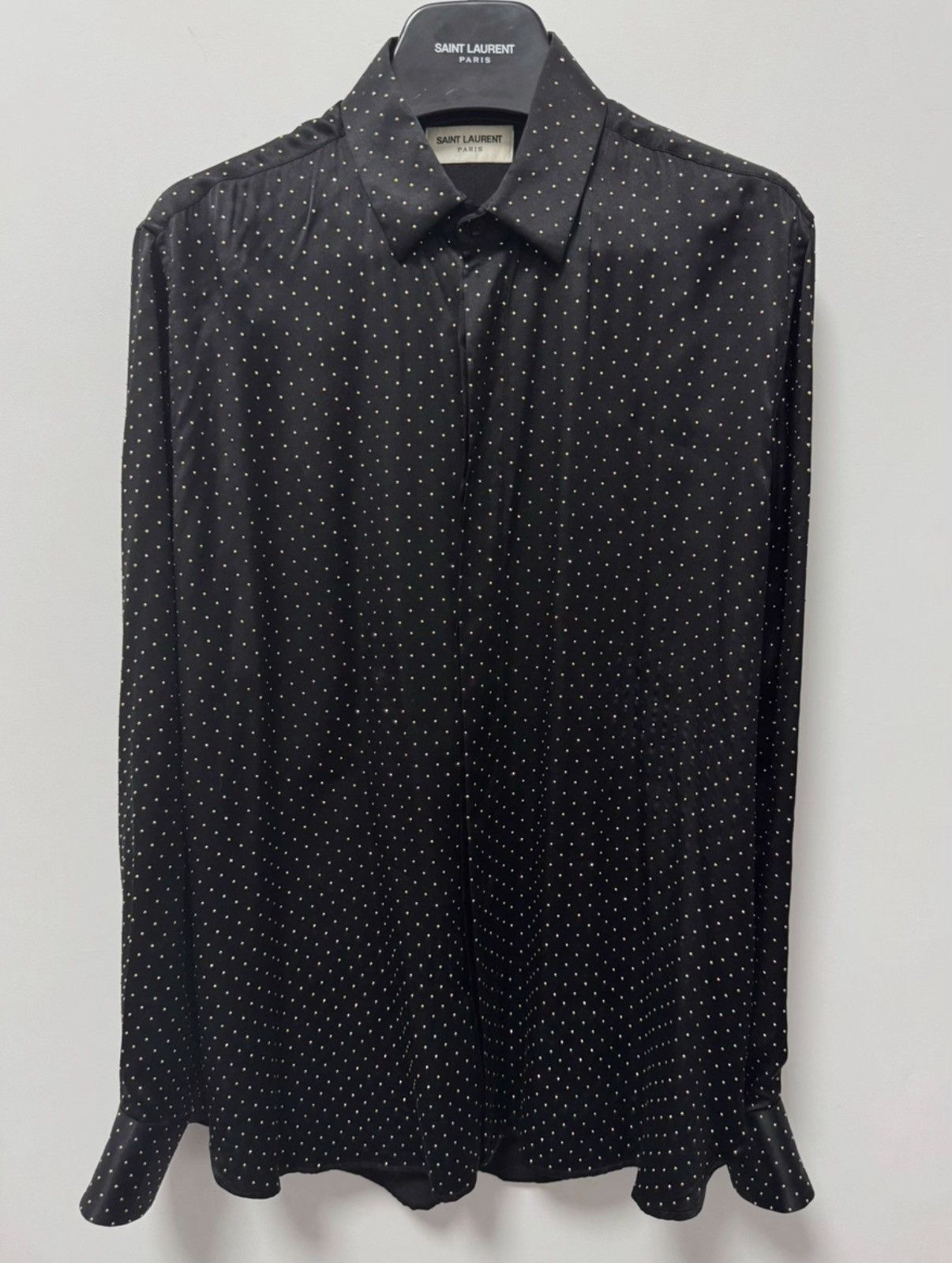 Saint Laurent Paris Saint Laurent 20SS Full-Studded Silk "Black Knight" Shirt Size US M / EU 48-50 / 2 - 1 Thumbnail