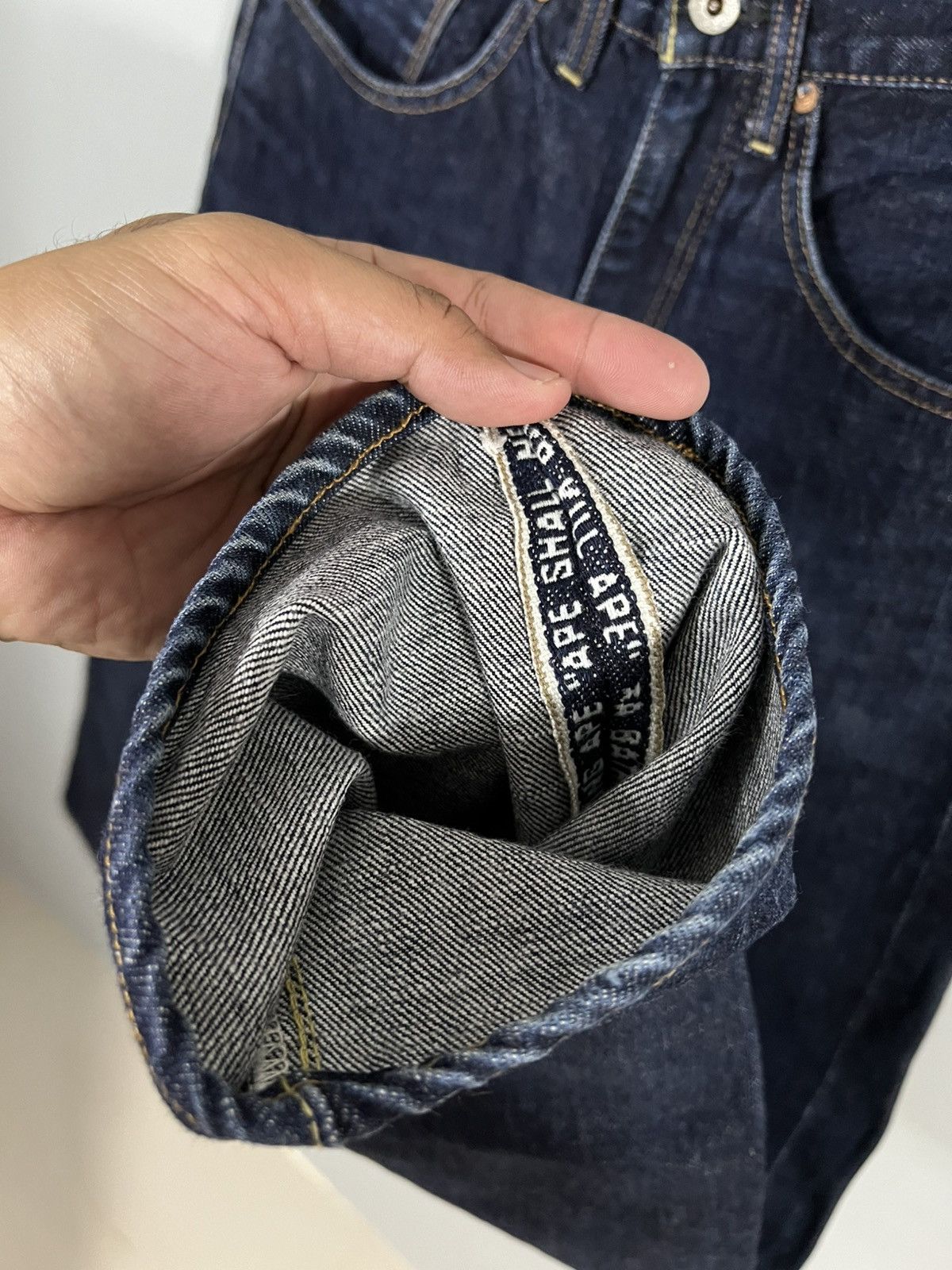 Bape Bape selvedge denim jeans ape head embroided Size US 31 - 10 Thumbnail