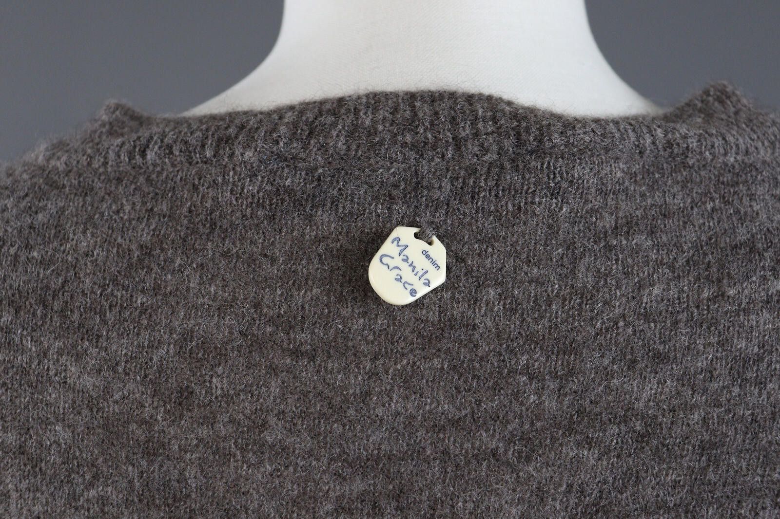 Designer Manila Grace Denim Alpaca Wool Bodycon Sweater Dress 2 Size XS / US 0-2 / IT 36-38 - 9 Thumbnail