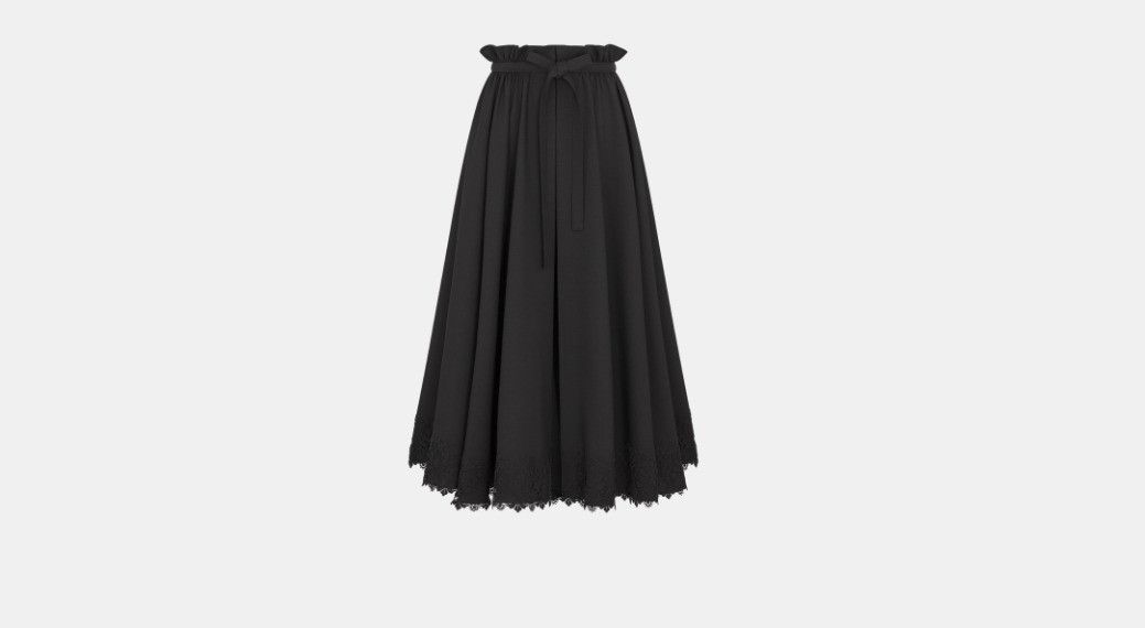 Dior o1w1db10225 Mid-Length Open-Front Skirt in Black Size 28" / US 6 / IT 42 - 1 Thumbnail
