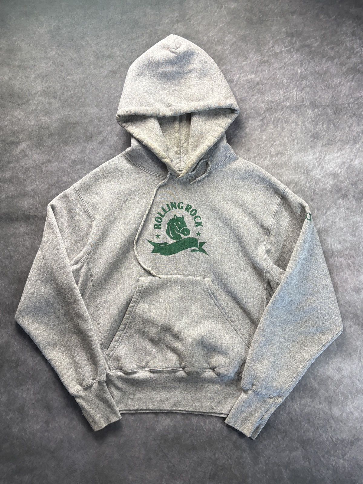 Rolling Rock Beer 1990s Vintage Hoodie Pullover Heavy Boxy M