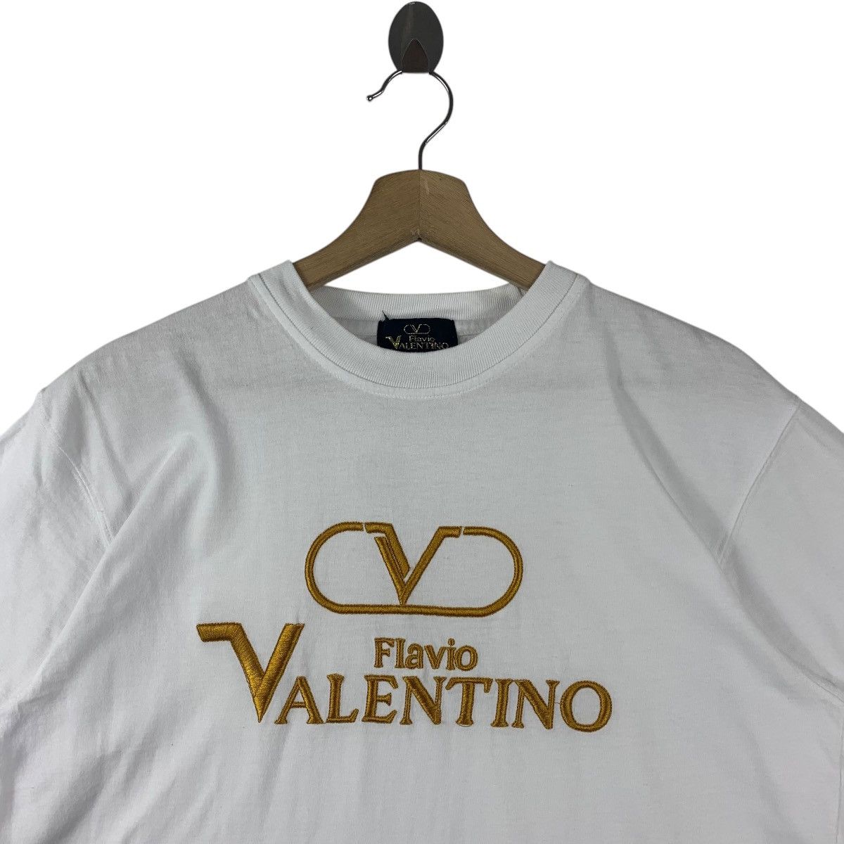 Valentino × Vintage Vintage FLAVIO VALENTINO Embroidery spellout tee shirt Size US M / EU 48-50 / 2 - 2 Thumbnail