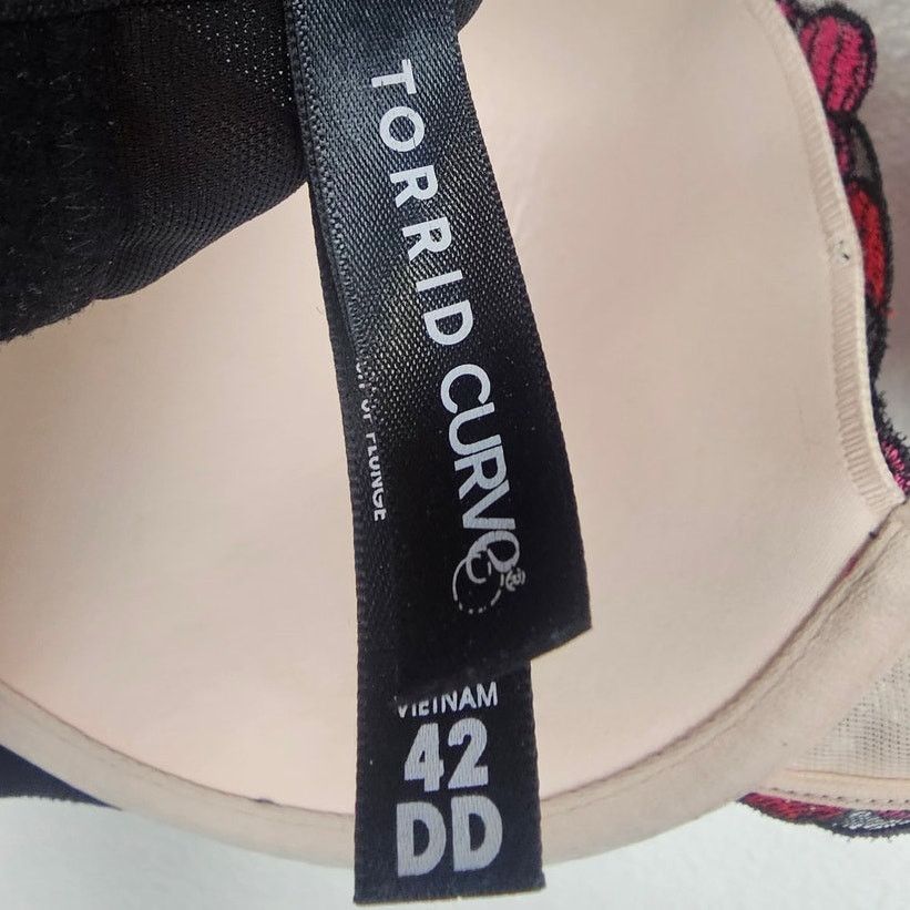 Corridor Torrid Womens Embroidered Push-Up Padded Plunge Bra 42DD Size 42" / US 20 - 7 Thumbnail