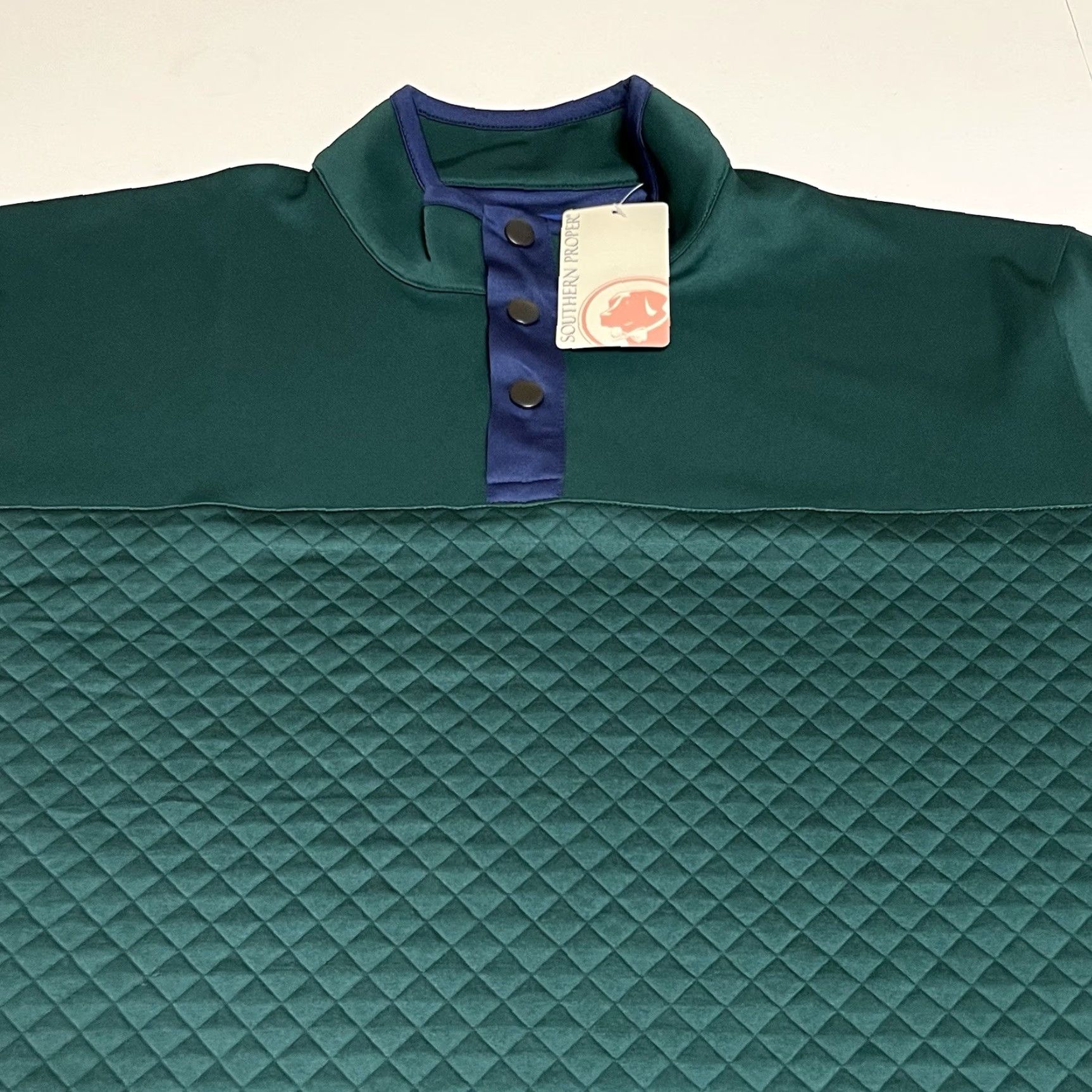 Southern Proper Southern Proper Mens Sweater Knit Pullover 1/4 Snap Button Green XXL NWT Holiday/Outdoor Style (Preppy) Mens Size US XXL / EU 58 / 5 - 2 Thumbnail