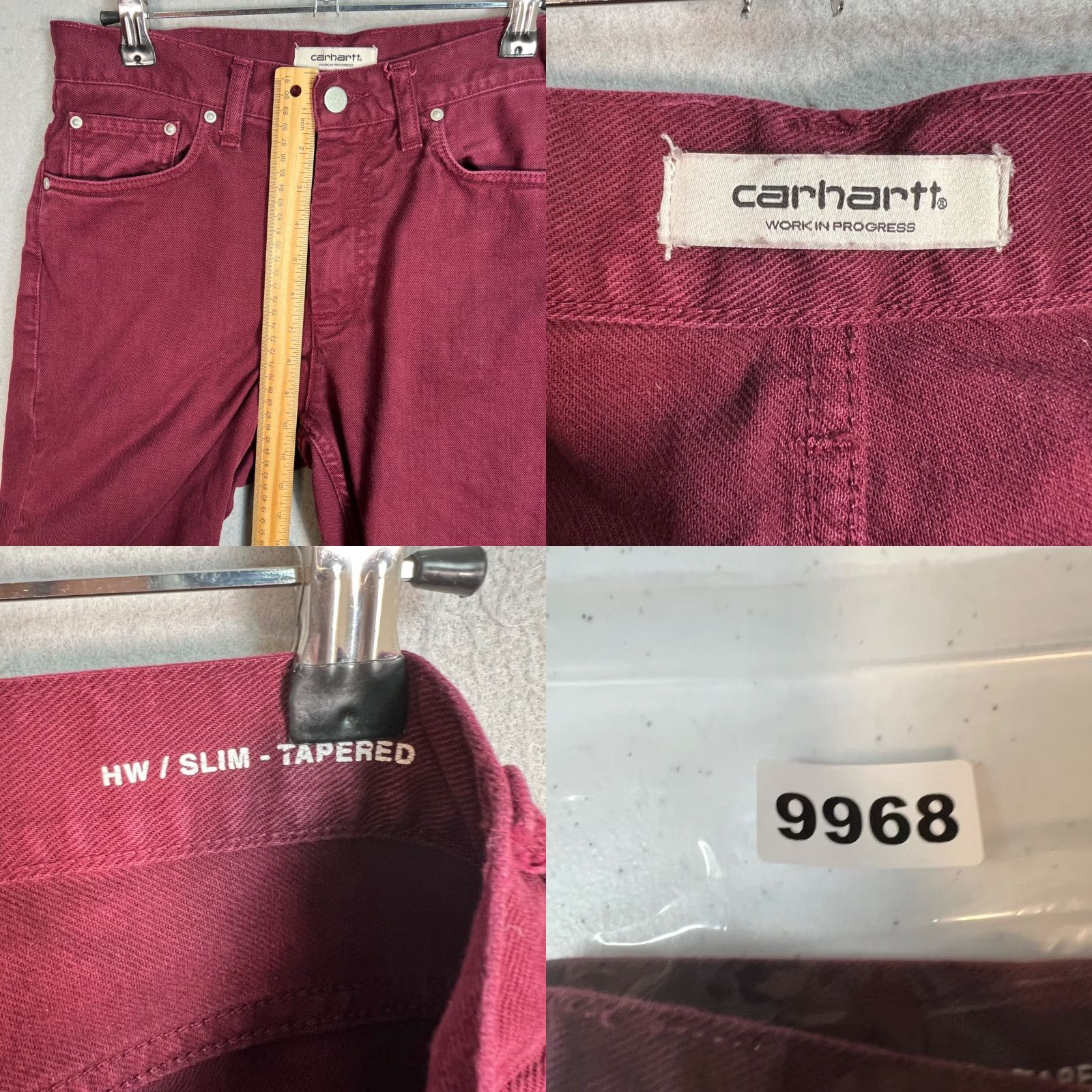 Carhartt VINTAGE Carhartt Womens Pants Tapered 27 Burgundy Cotton Chino 27x27 Adult Womens Size 27" / US 4 / IT 40 - 8 Thumbnail