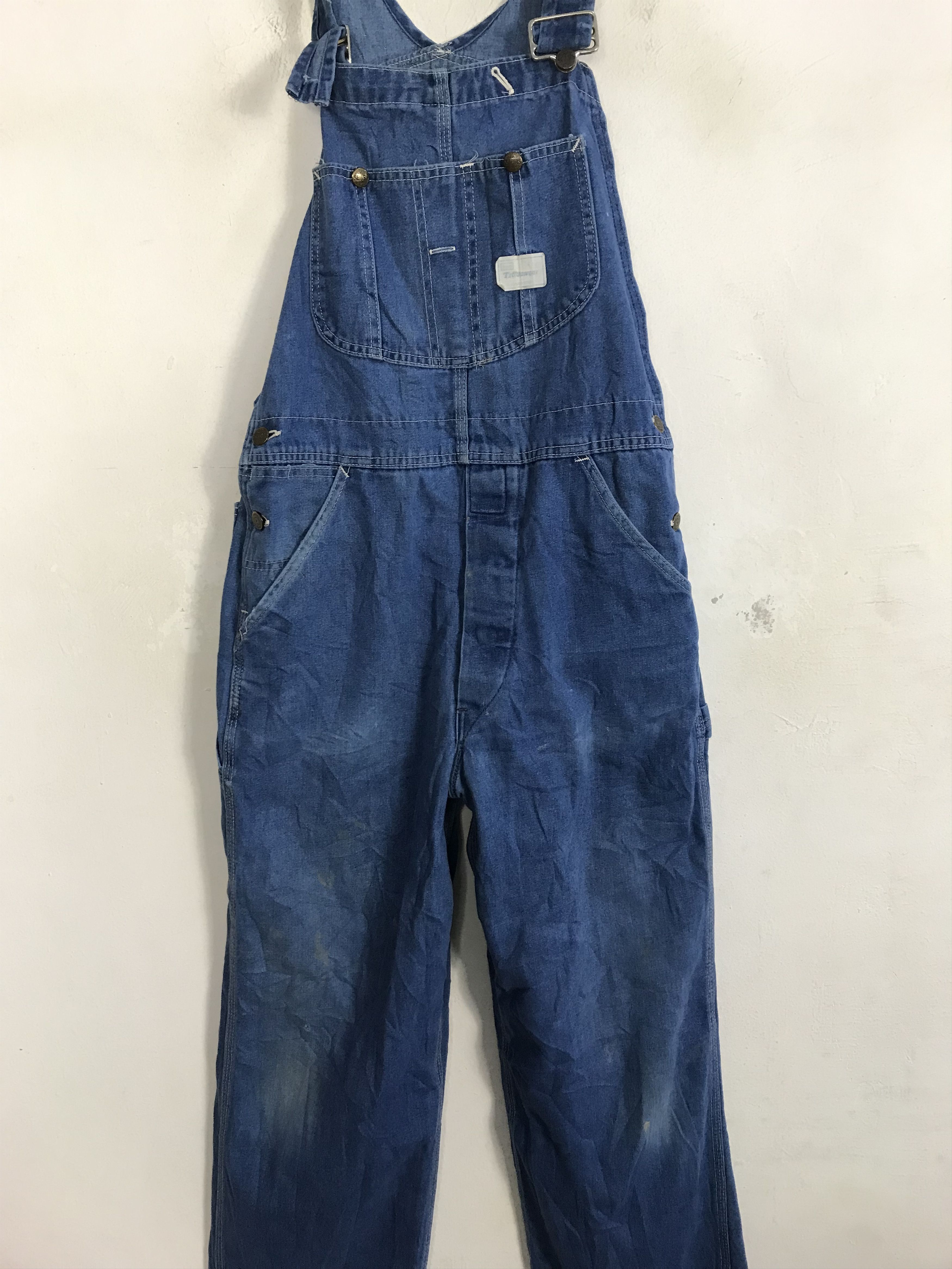 Sears 80s Sears Tradewear Union Made Indigo Denim Jeans Overall Size US 33 - 3 Thumbnail