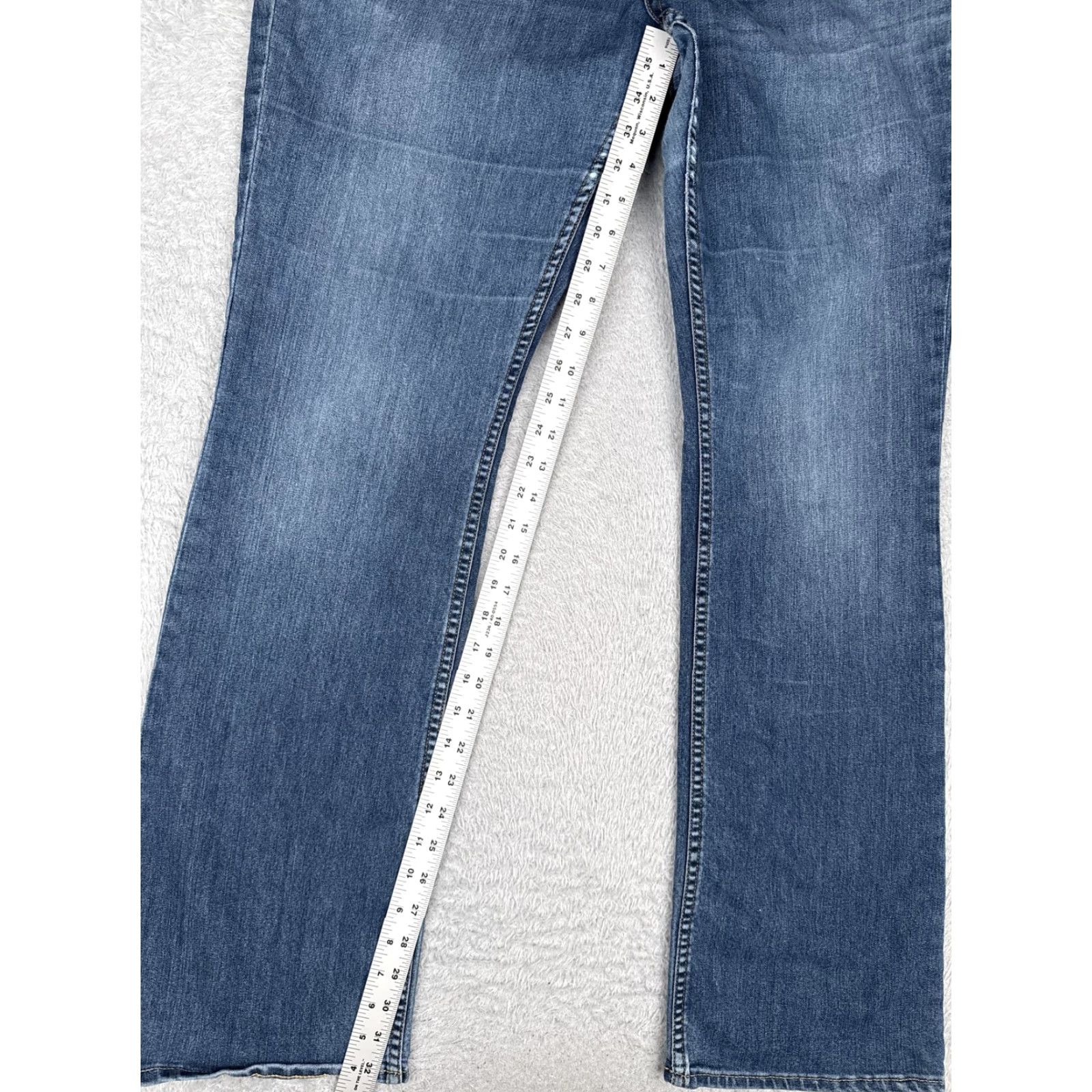 Vintage Arizona Jean Co Jeans Womens Bootcut Jeans 18 Blue Mid Rise Stretch Denim Medium Wash 5-Pocket Logo Zipper Button Girls Womens Size 40" / US 18 - 7 Thumbnail