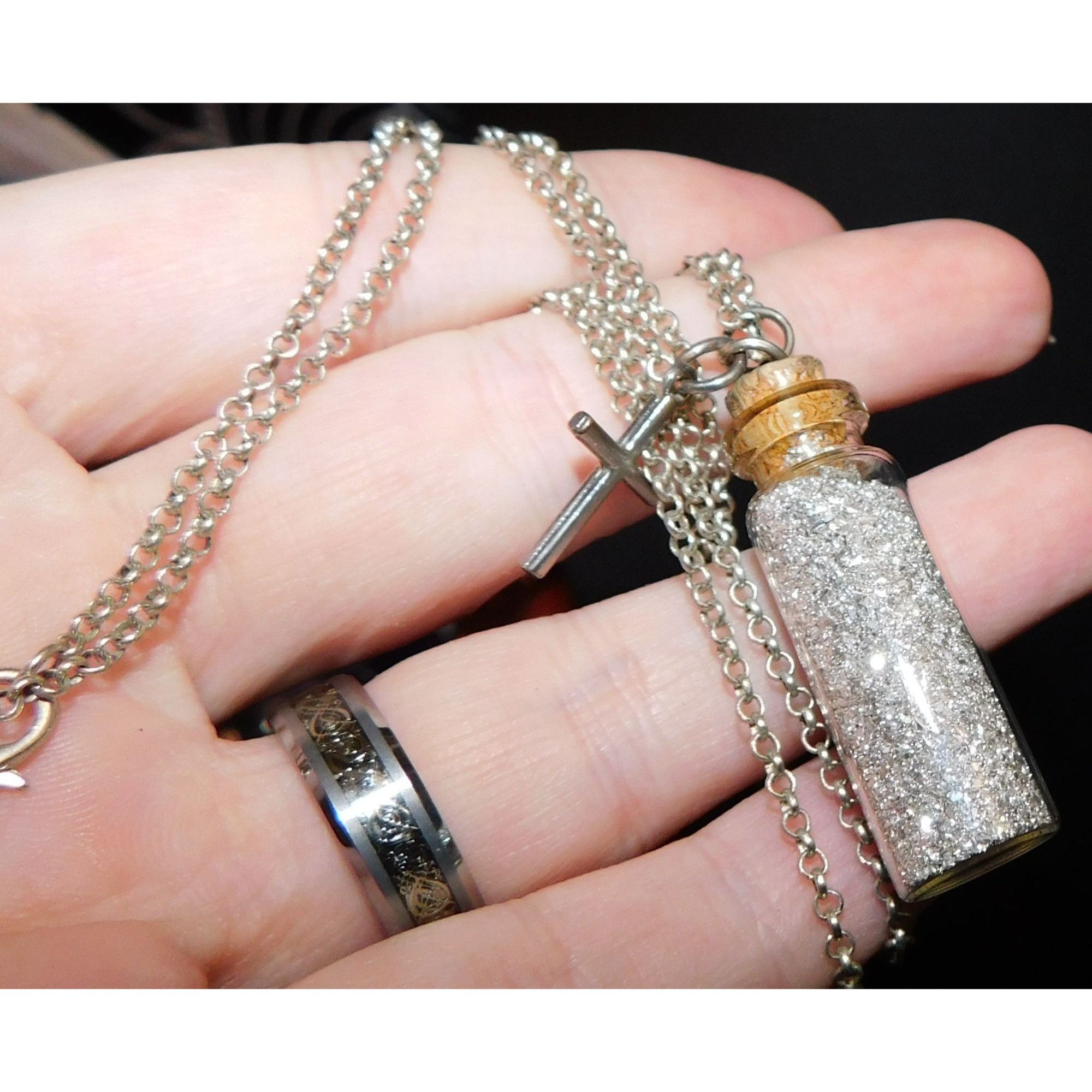 Handmade Handmade Silver Tone Prayer Dust Necklace Size ONE SIZE - 5 Thumbnail