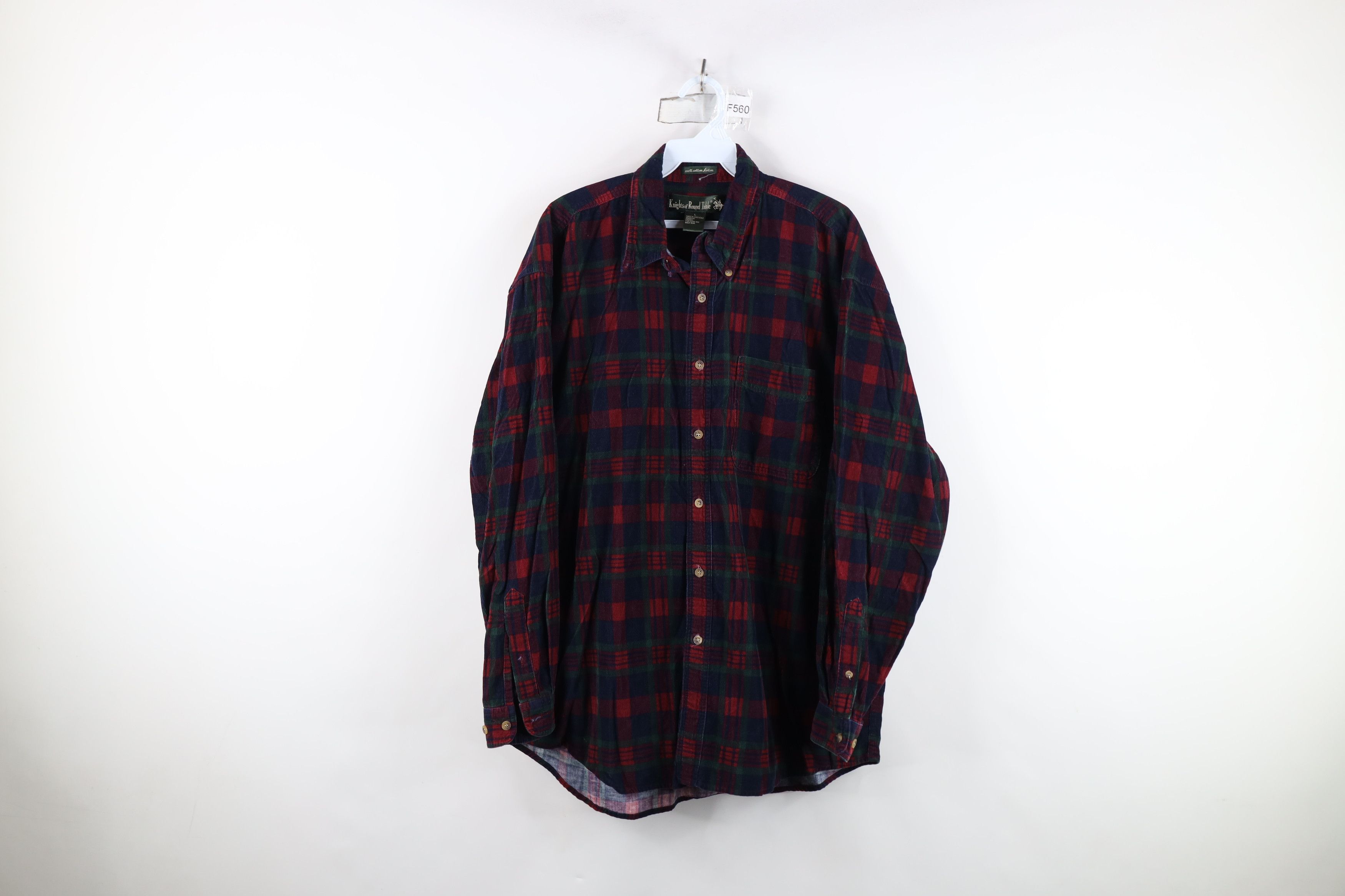 Vintage Vintage 90s Streetwear Corduroy Collared Button Down Shirt Size US L / EU 52-54 / 3 - 1 Thumbnail